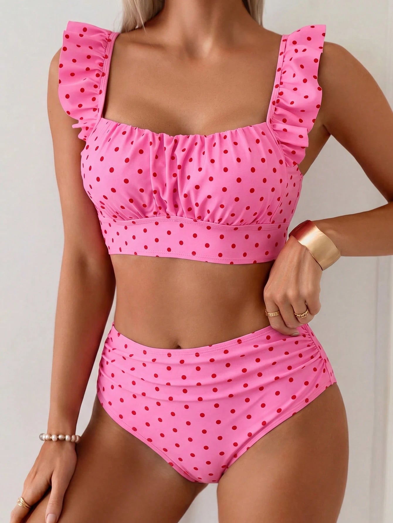 Swim Basics 2pcs Women's Pink Summer Cute Beach Party Holiday Holiday
