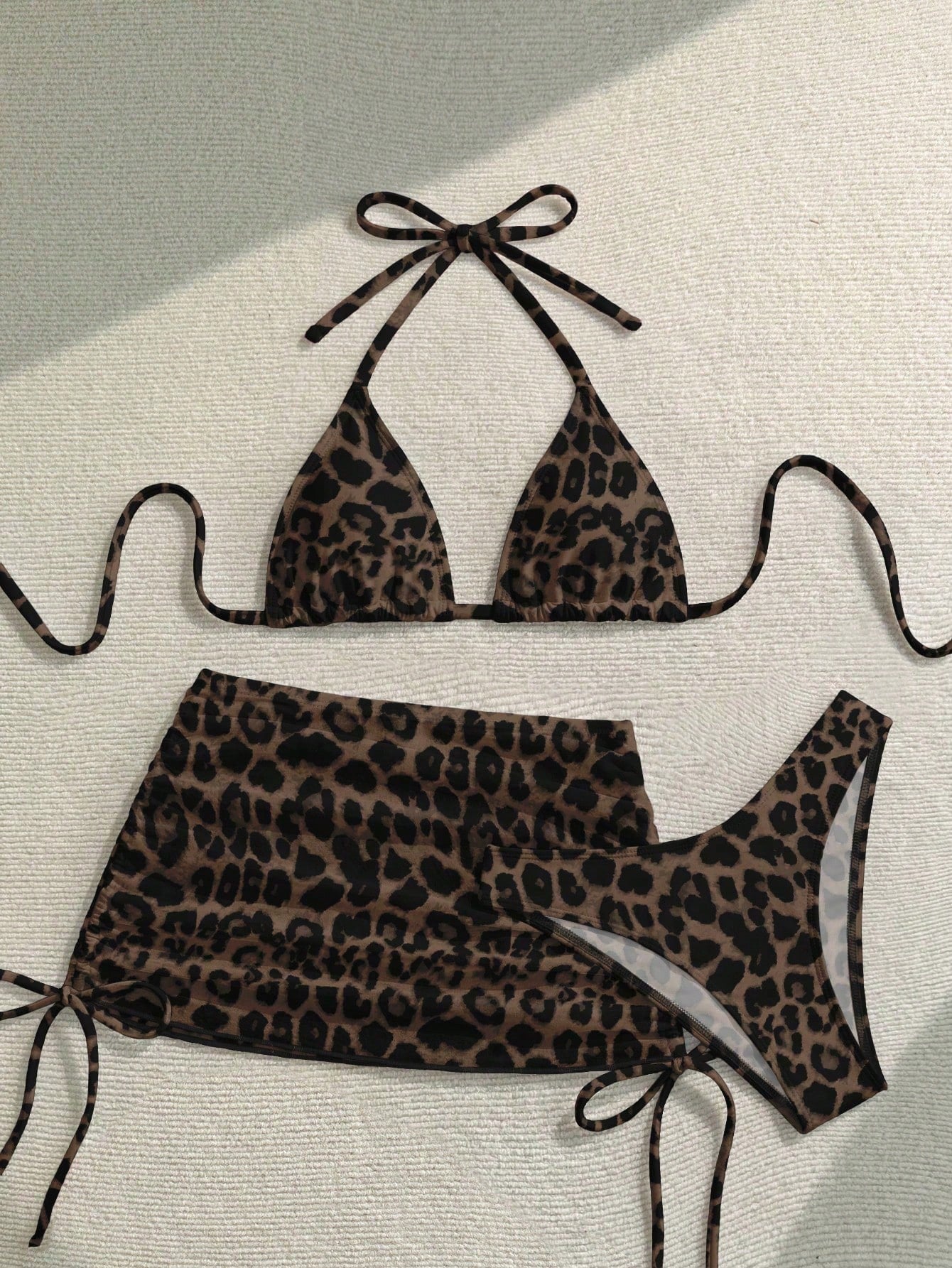 Soleia Casual Minimalist Sexy Brown Leopard Print Full Coverage Women