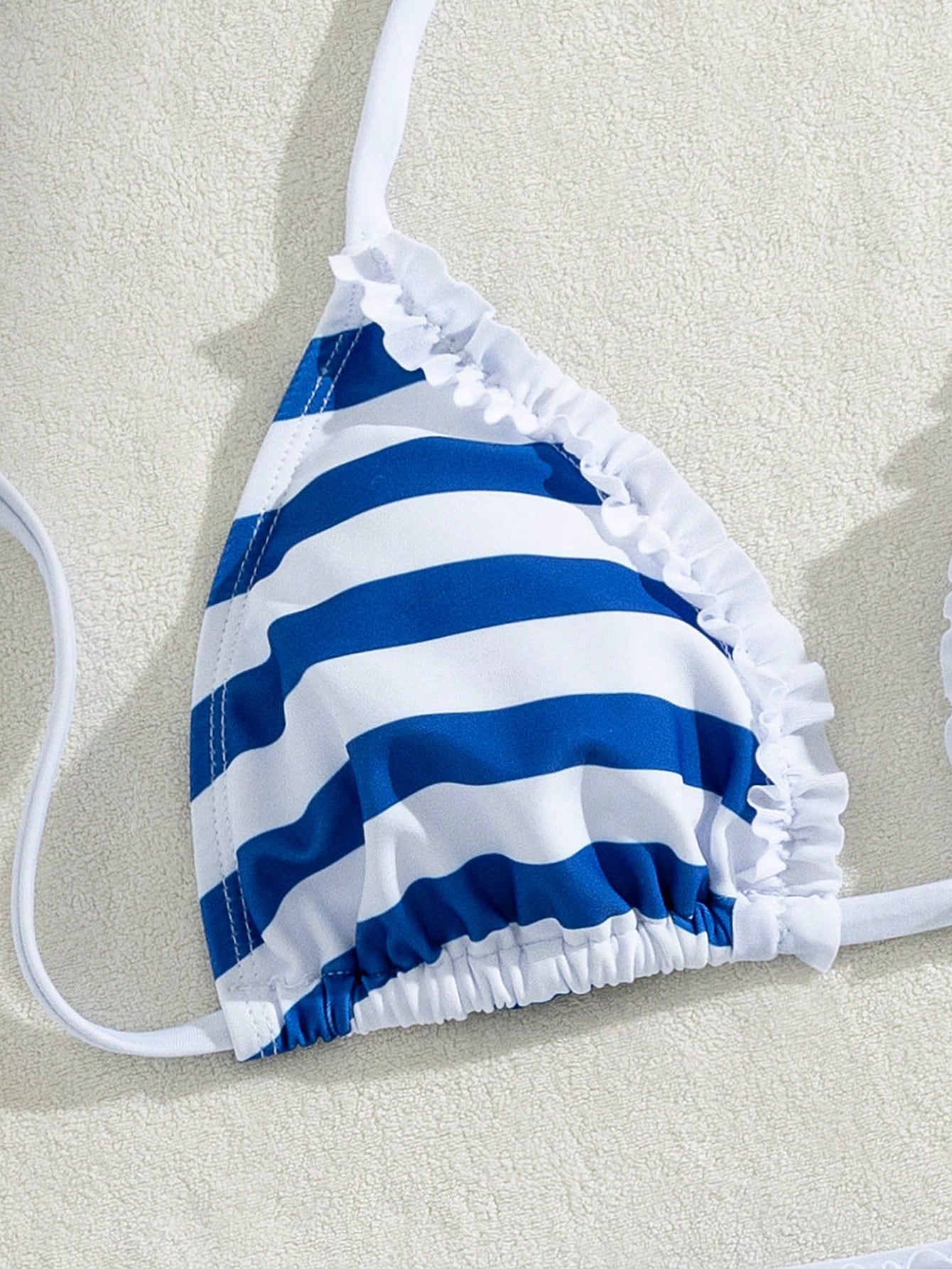 Women's Two Pieces Striped Bikini Bathing Suit With Halter Neck,