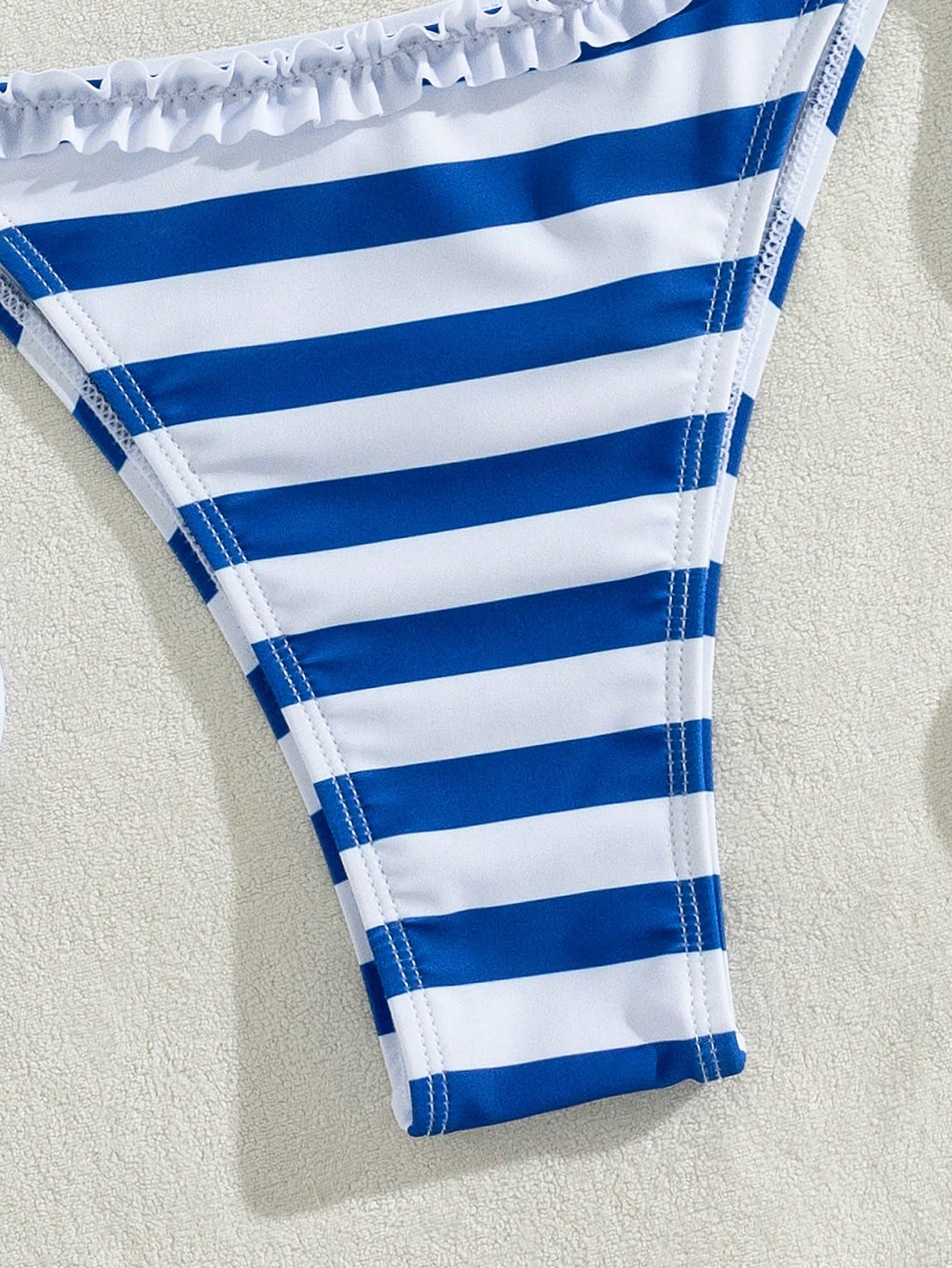 Women's Two Pieces Striped Bikini Bathing Suit With Halter Neck,