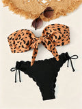 Swim Vcay Swimsuits For Woman Summer Beach Graphic Print Knot Front