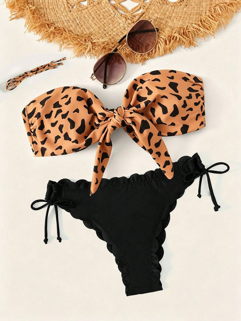 Swim Vcay Swimsuits For Woman Summer Beach Graphic Print Knot Front