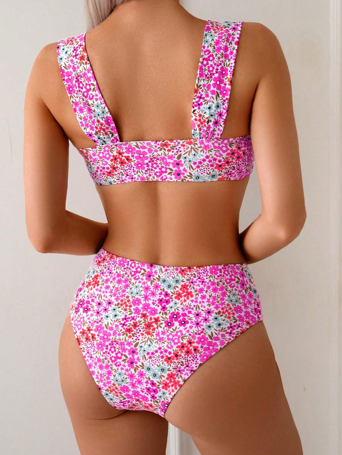 Swim Mod Springbreak Women's New Summer Random Ditsy Floral V-Neck Halter Bikini Set - image 14