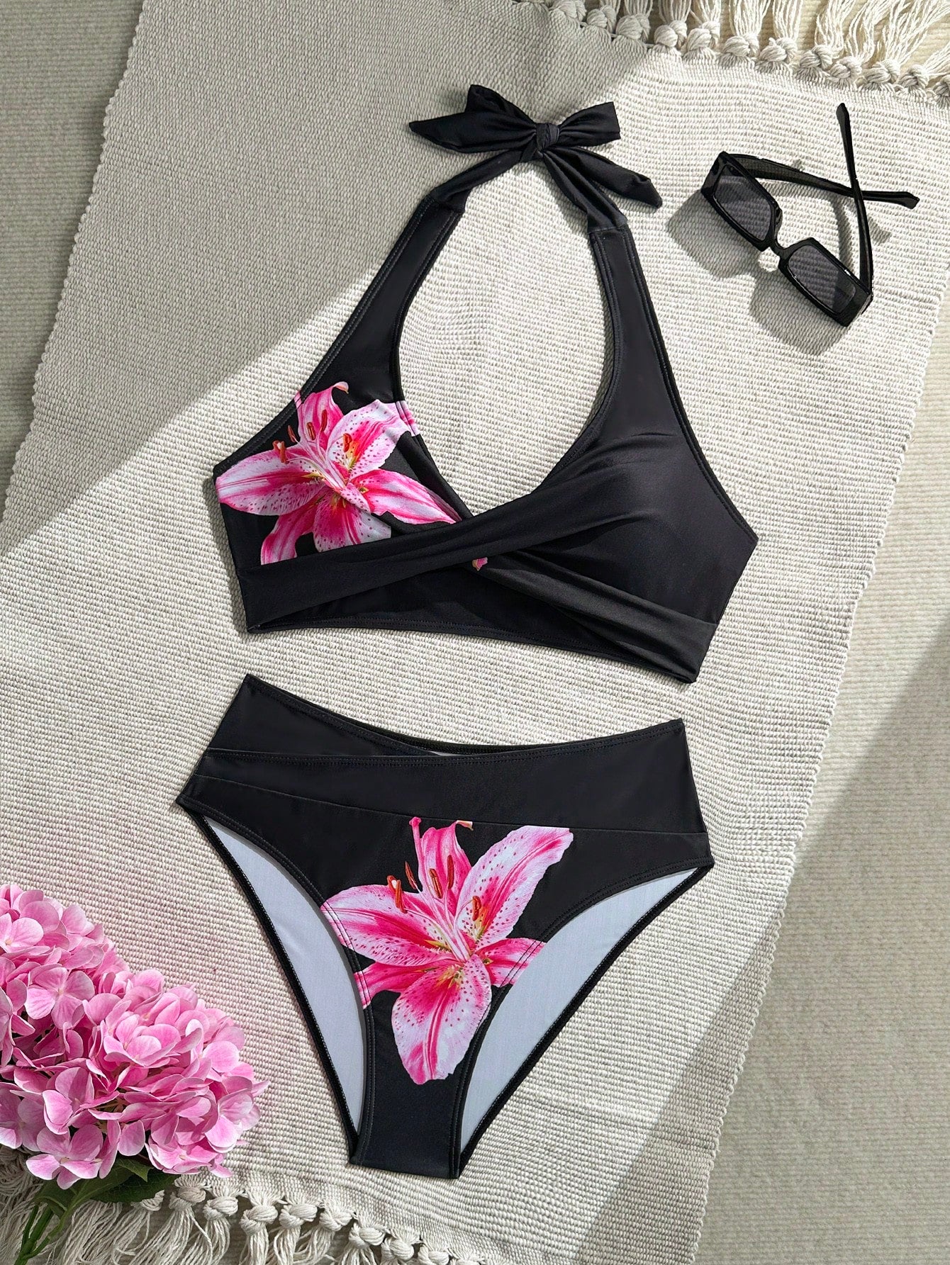 Swim Vcay Women's Summer Blue Halter Sexy Beach Vacation Bikini Swimsuit 2 Pieces Set - image 3