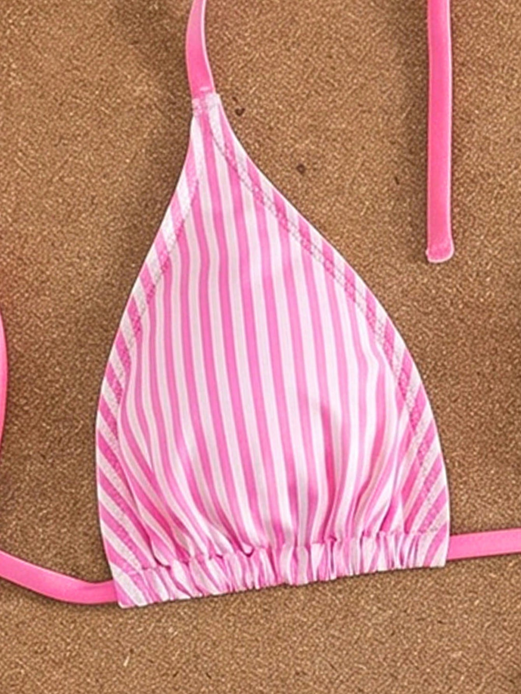 Swim Mod Women's 3-Piece Striped Print Halter Bikini Set With Briefs,