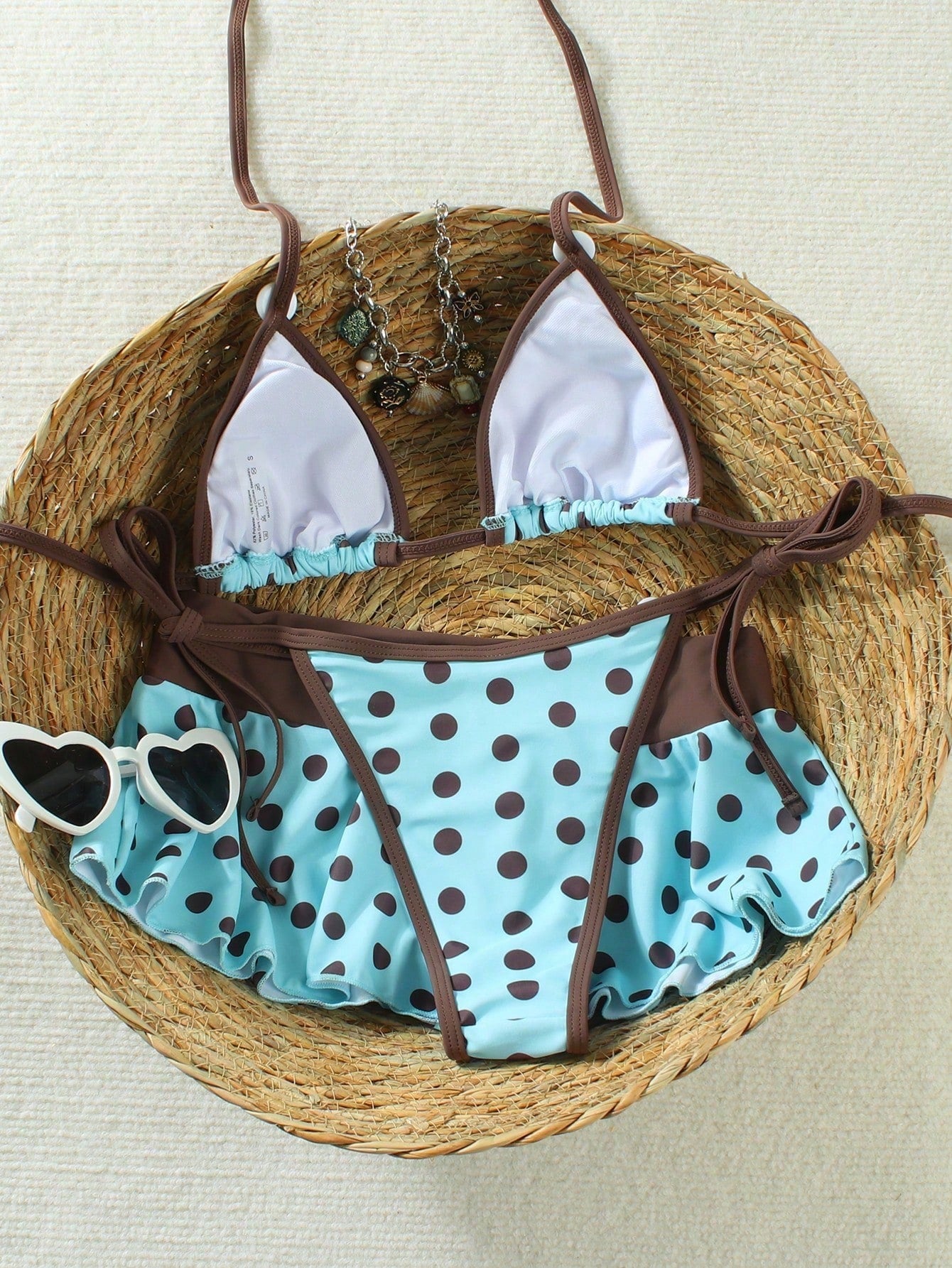Women's Backless Polka Dot Bikini 2026 Spring Summer, High Elasticity