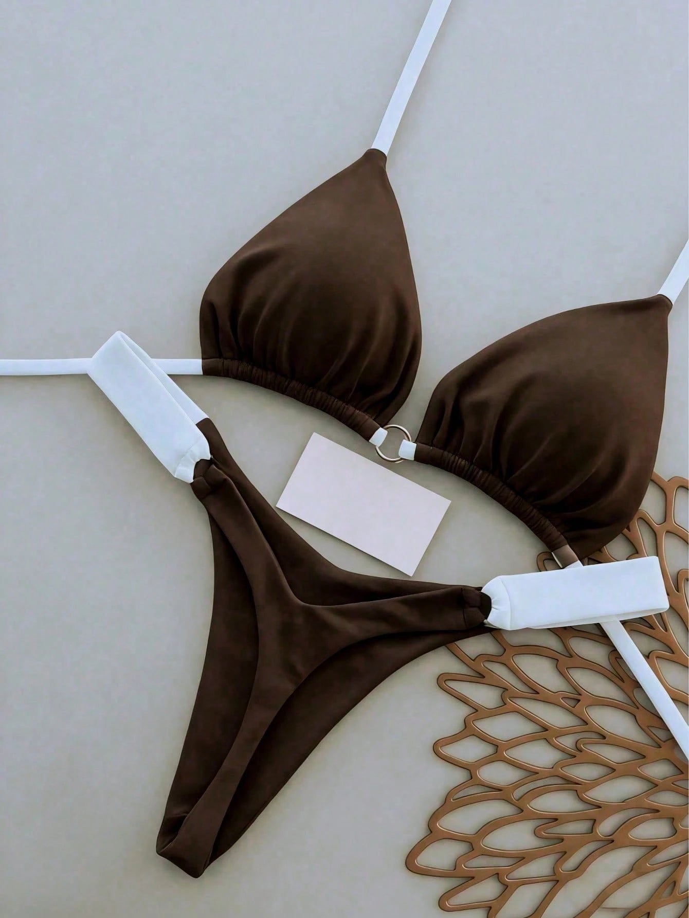 Women's Summer Beach Colorblock Sexy Bikini Swimwear Set Vacation