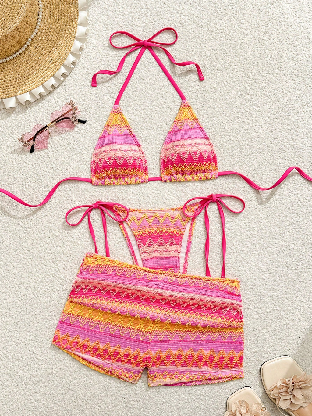 Vaytide Summer New Textured Vintage Fabric Beach Sexy Backless Tie
