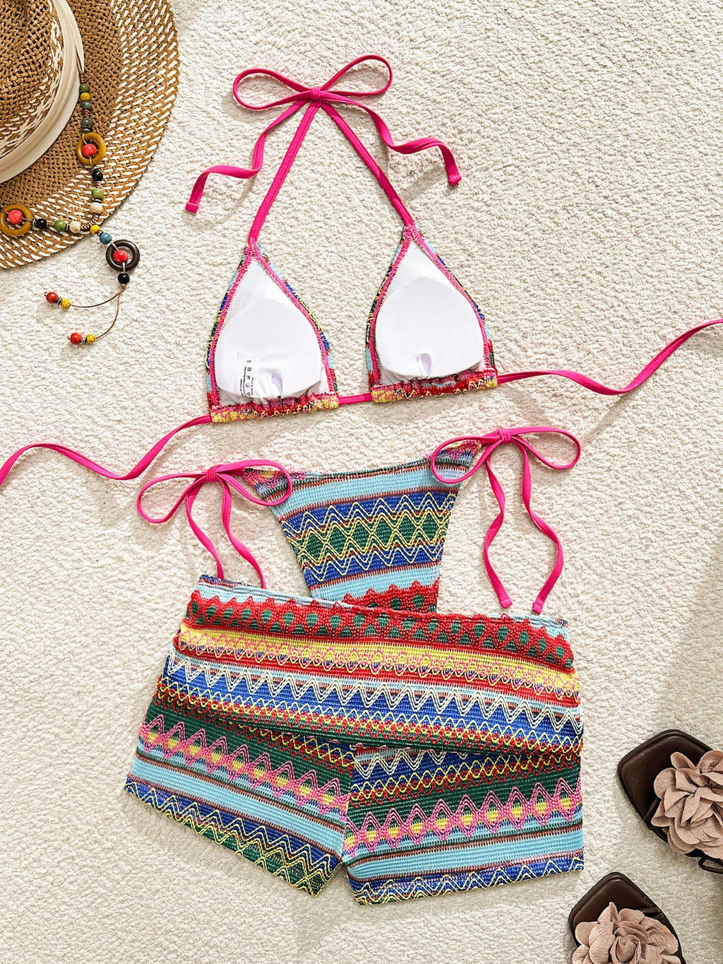 Vaytide Summer New Textured Vintage Fabric Beach Sexy Backless Tie