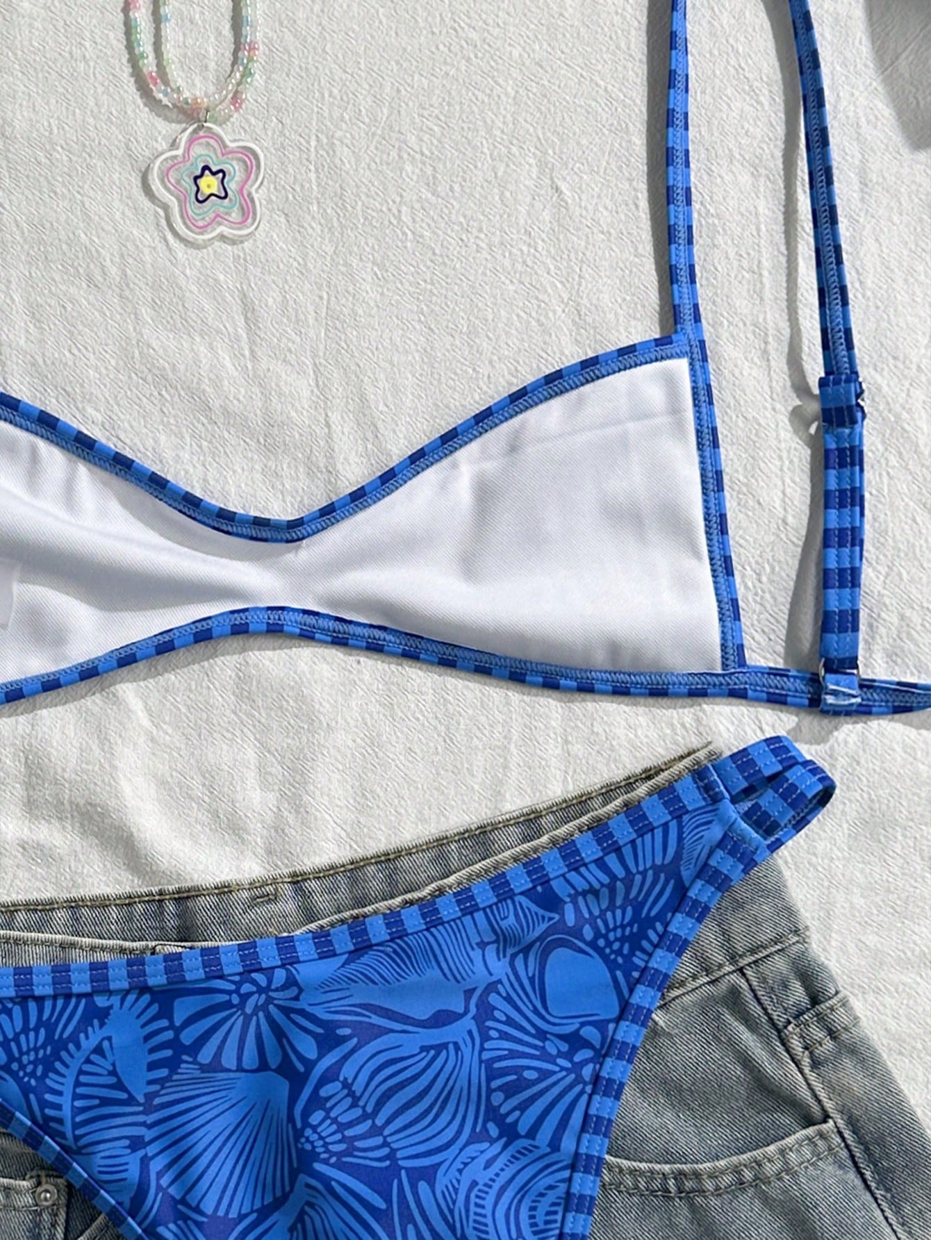Swim Mod Women's Spaghetti Strap Orange Floral Print Sexy Beach