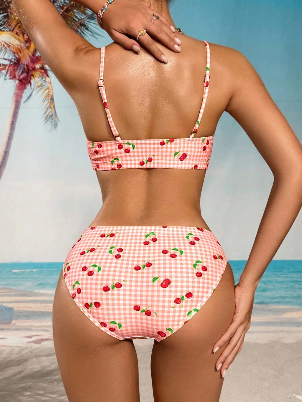 Swim Mod Women's Summer Beach Vacation Style Polka Dot Print