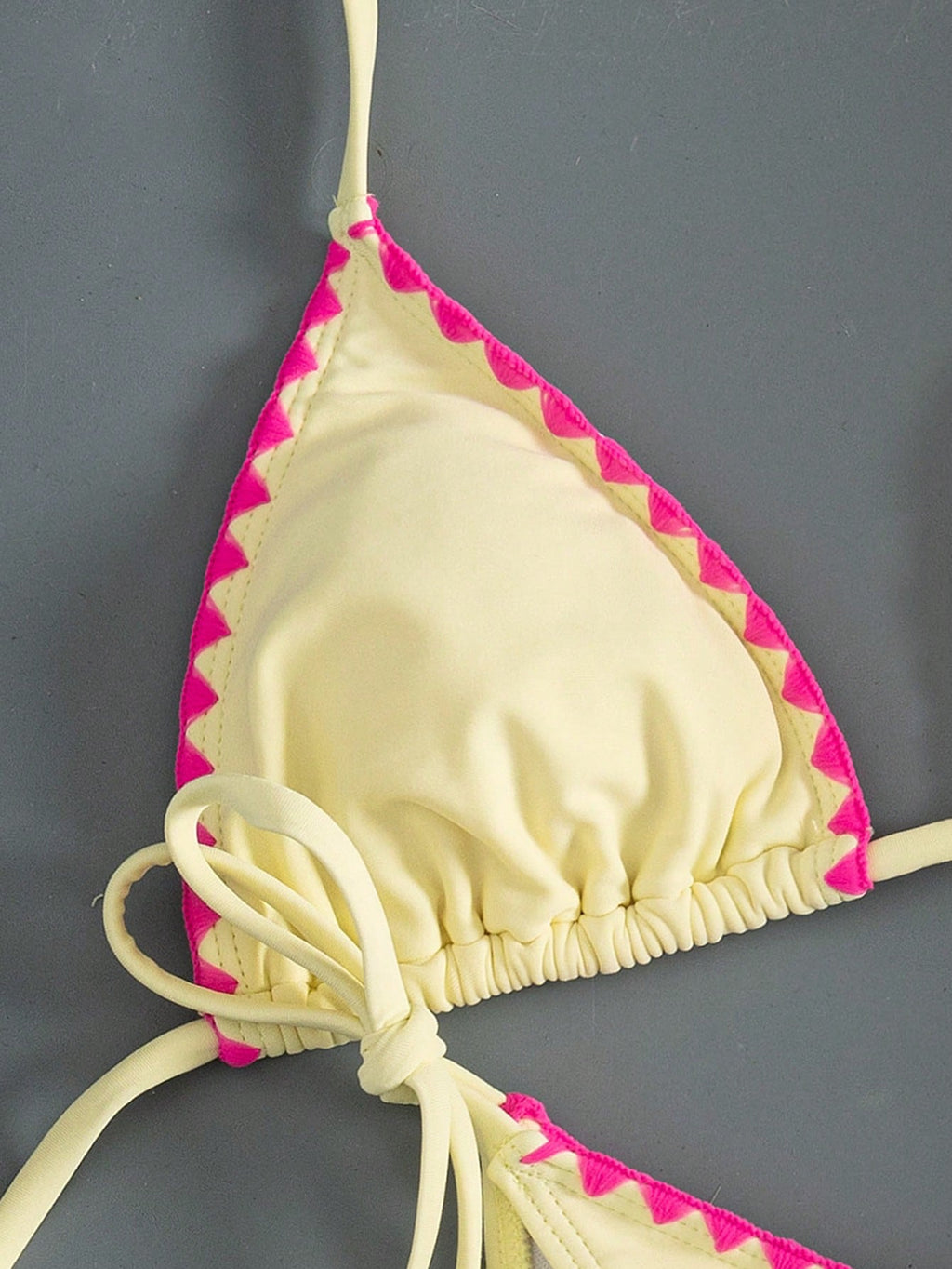 Women's Solid Color Reinforced Stitching Halter Tie Two Pieces