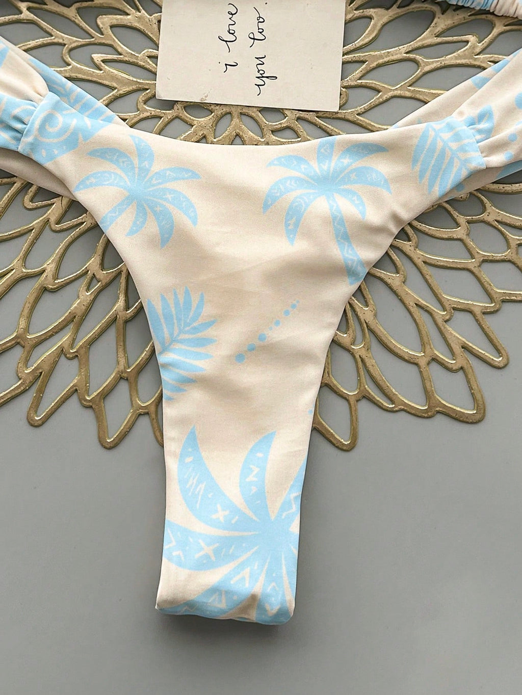 2pcs Casual Cute Elegant Sexy Bohemian Floral Tie-Up Braided Bikini