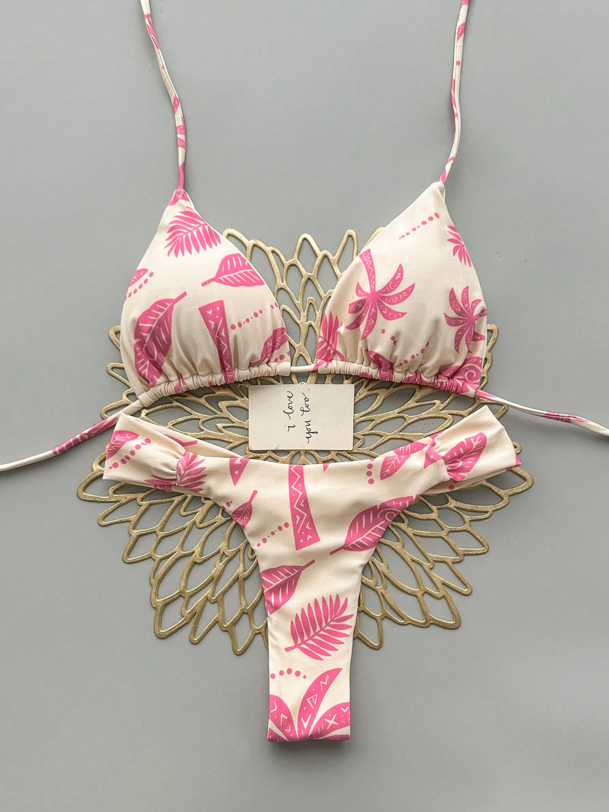 2pcs Casual Cute Elegant Sexy Bohemian Floral Tie-Up Braided Bikini Swimwear, Beach Vacation, Spring/Summer - image 20