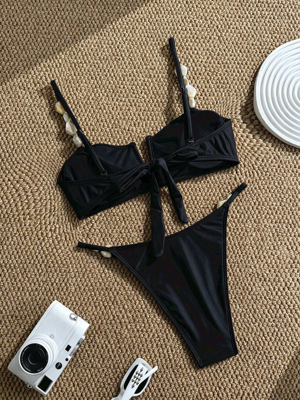 Swim Chiccia 2026 New Women's Summer Beach Elegant Satin Shell Decor