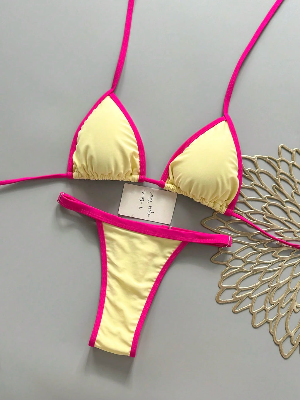 2pcs Casual Elegant Sexy Bohemian Floral Print Tie-Up Braided Bikini
