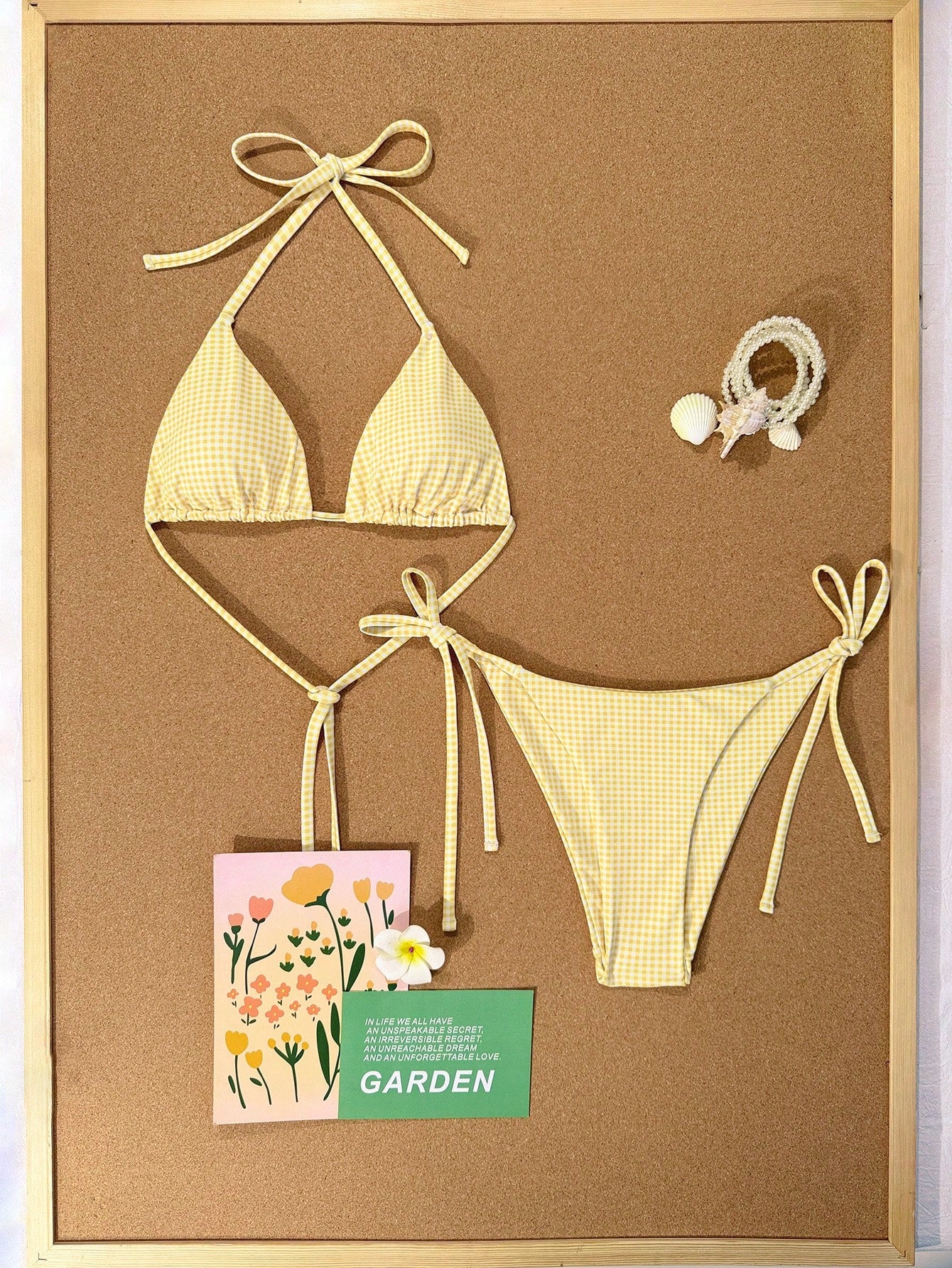 Swim Vcay Ladies Sexy Colorblock Halter Neck Tie Bikini Set For