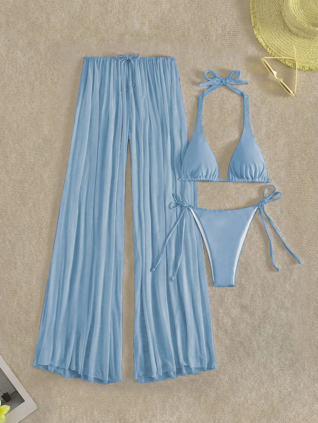2026 New Women's Swimwear Set, Backless Deep V Swimwear And Triangle