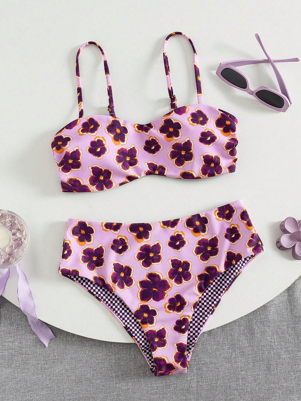 Women's Cute Spring/Summer Vacation Print Flat Chest Spaghetti Strap