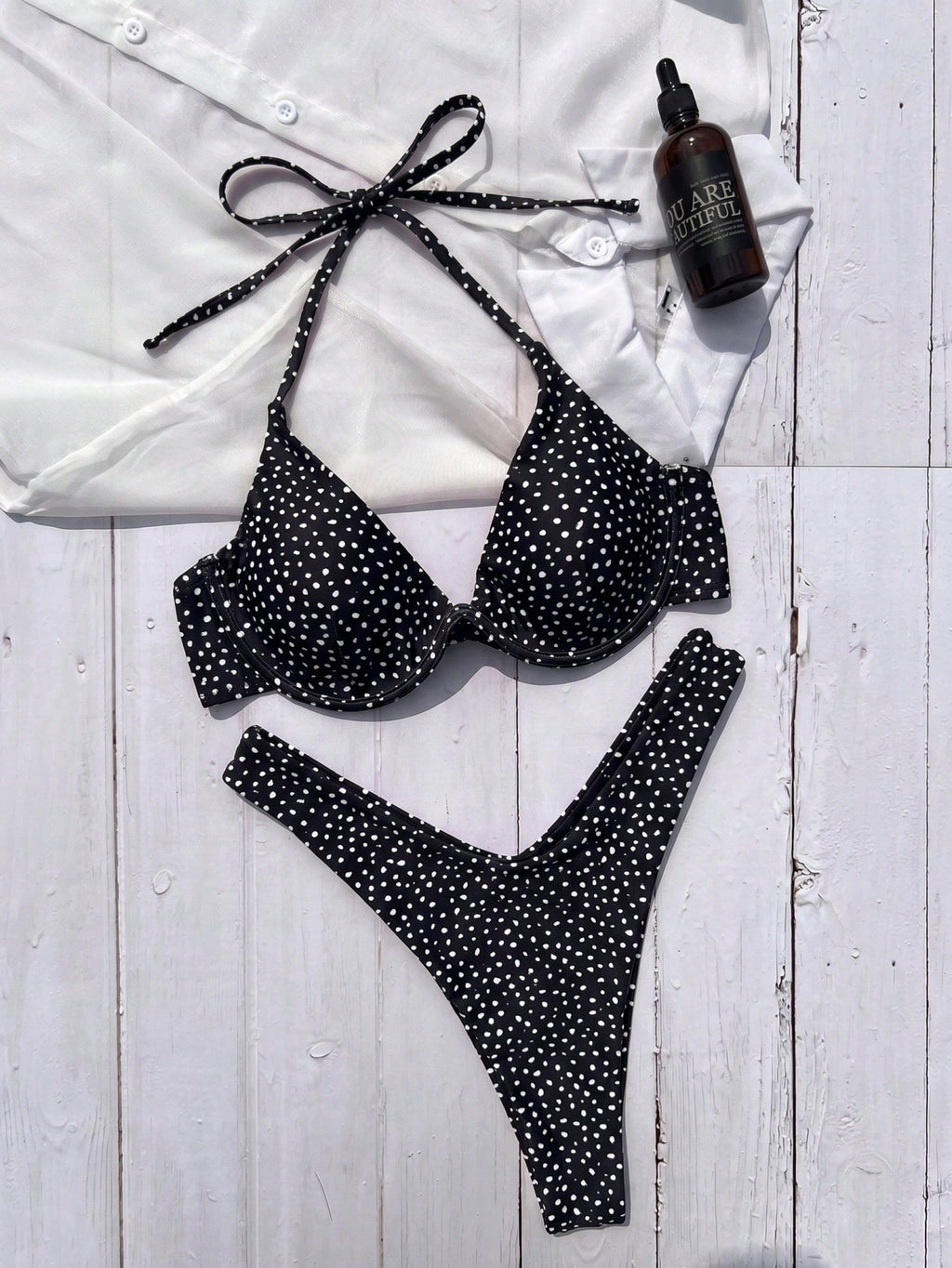Women's Solid Color Bikini Set, Spaghetti Strap And Boyshort Design Accentuates Body Curves, Ideal For Summer - image 16