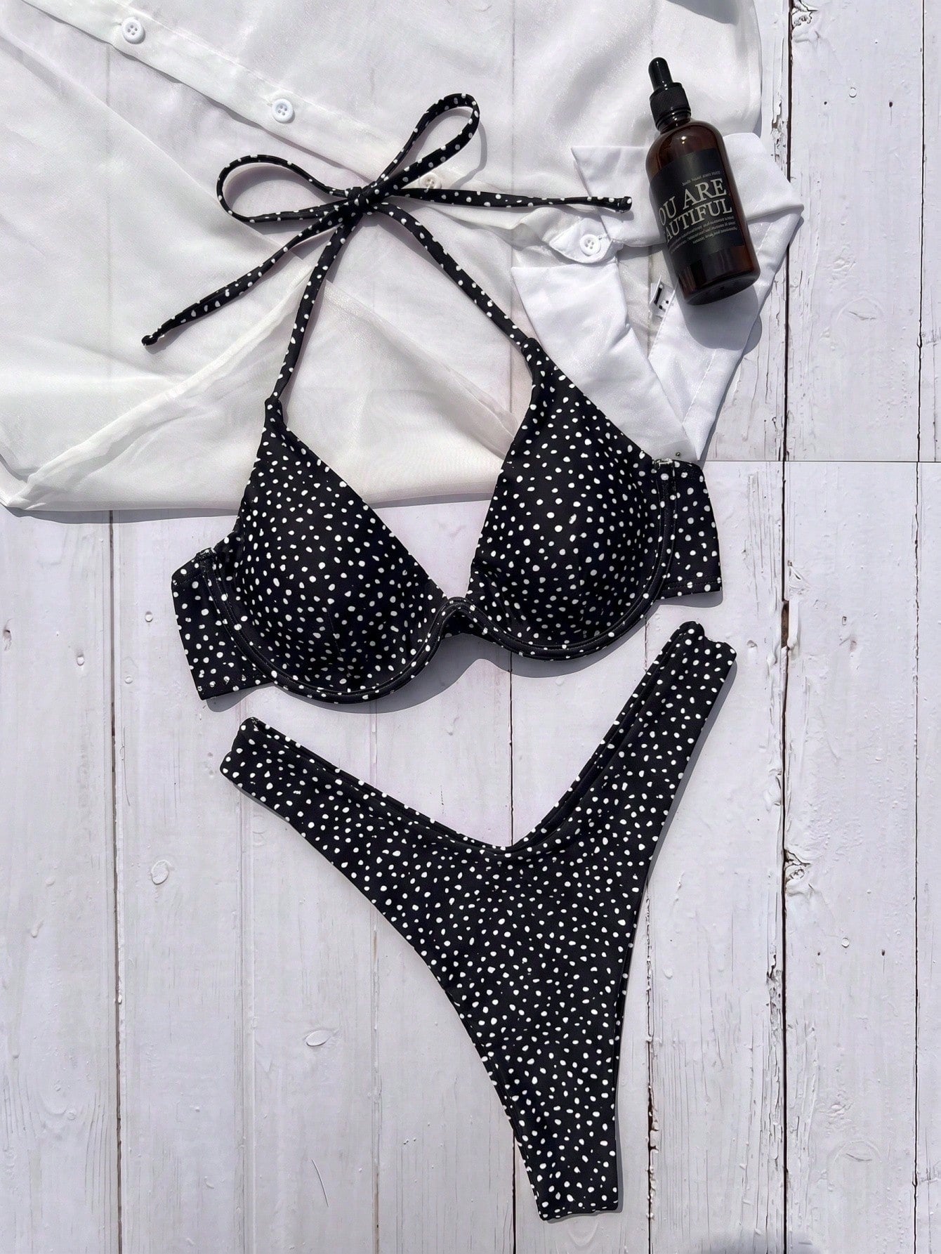 Women's Solid Color Bikini Set, Spaghetti Strap And Boyshort Design Accentuates Body Curves, Ideal For Summer - image 16