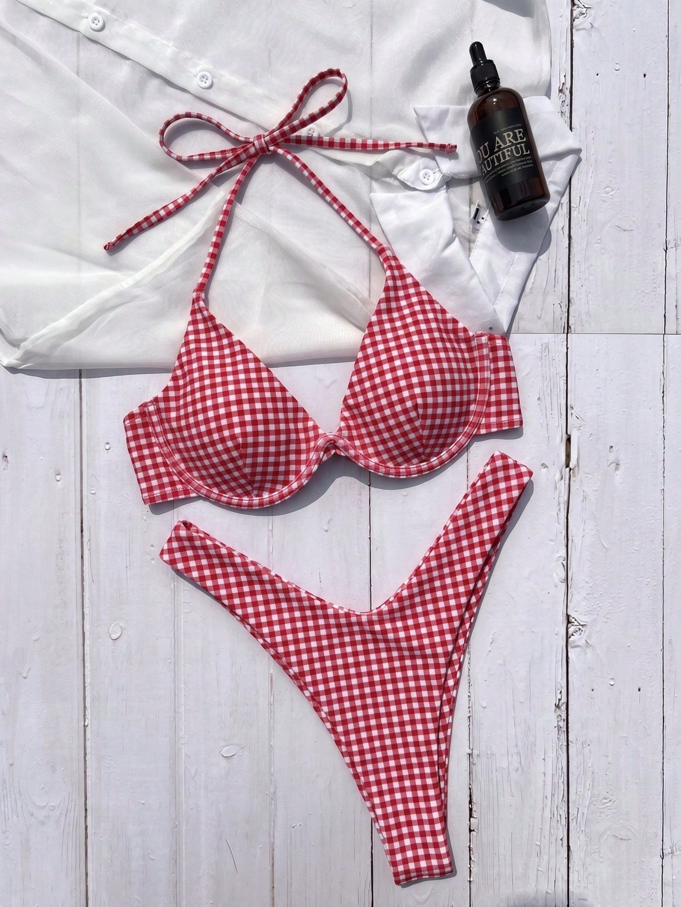 Women's Solid Color Bikini Set, Spaghetti Strap And Boyshort Design Accentuates Body Curves, Ideal For Summer - image 20