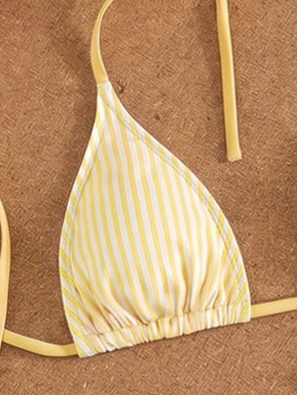 Swim Mod Women's 3-Piece Striped Print Halter Bikini Set With Briefs,