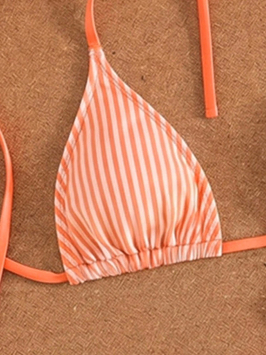 Swim Mod Women's 3-Piece Striped Print Halter Bikini Set With Briefs,