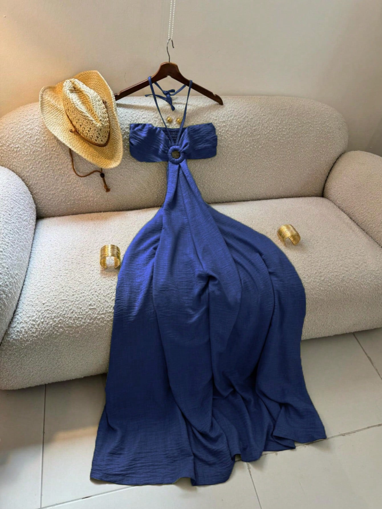 Women's Vacation Style Midi Dress, Print Backless Hollow Out Spaghetti Strap Dress, Summer Party Elegant - image 11