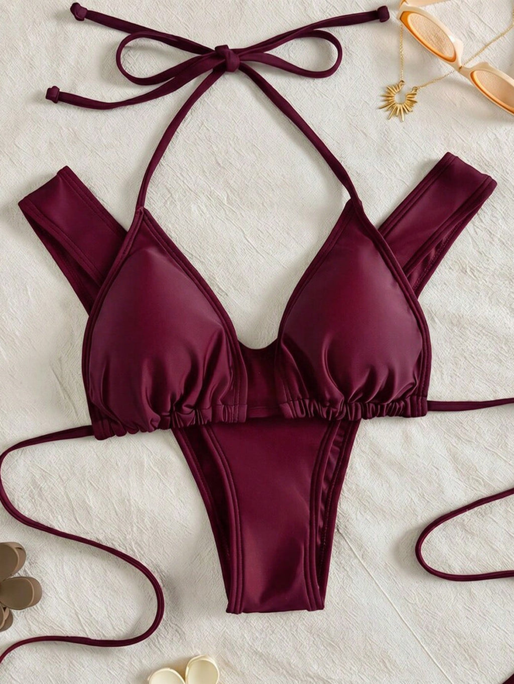 Swim Vcay Summer Beach Halter Triangle Bikini