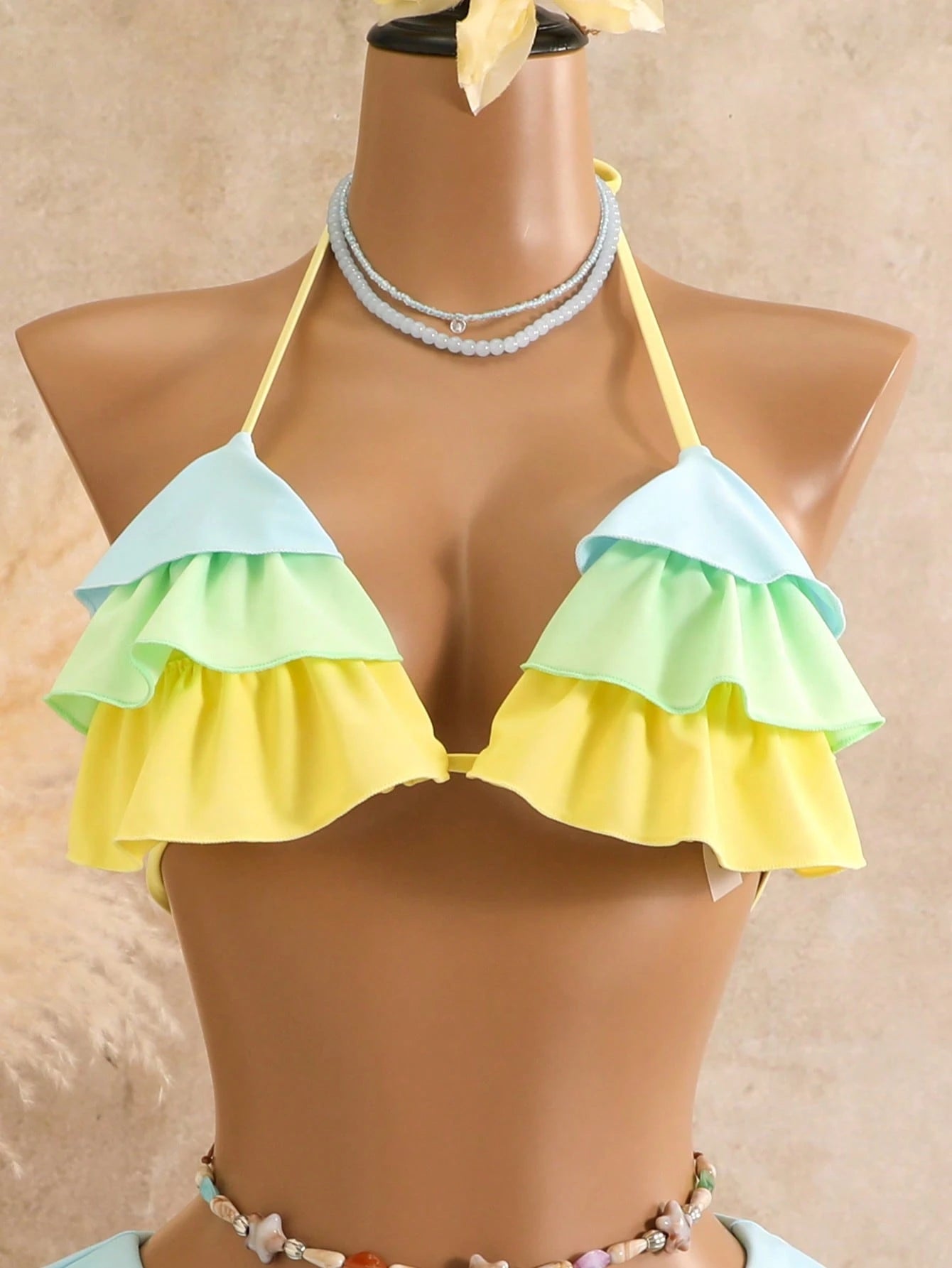 Swim Mod New Women's Ruffled Bikini Set, Sexy & Cute Beach Swimwear For Summer V