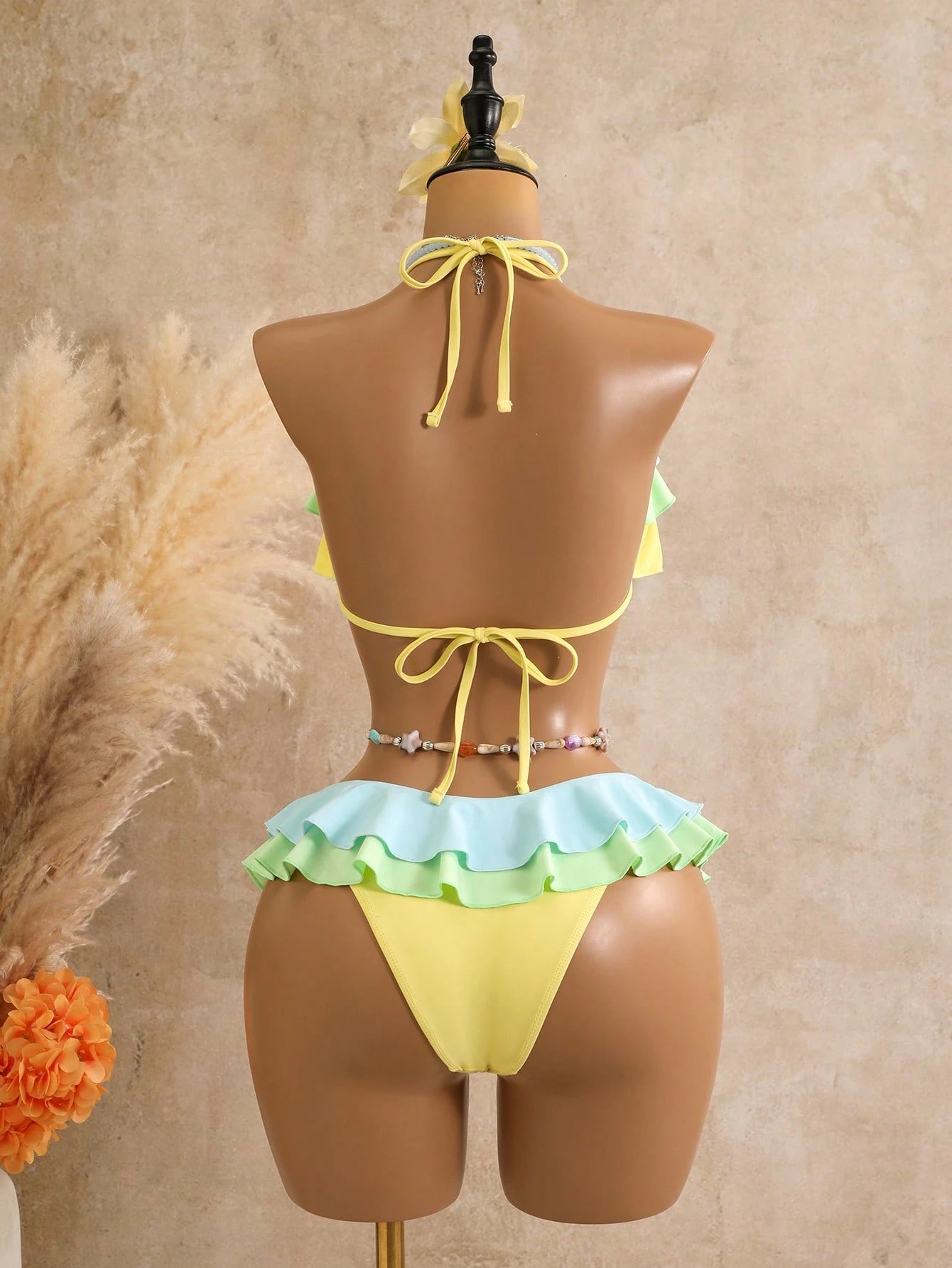 Swim Mod New Women's Ruffled Bikini Set, Sexy & Cute Beach Swimwear For Summer V