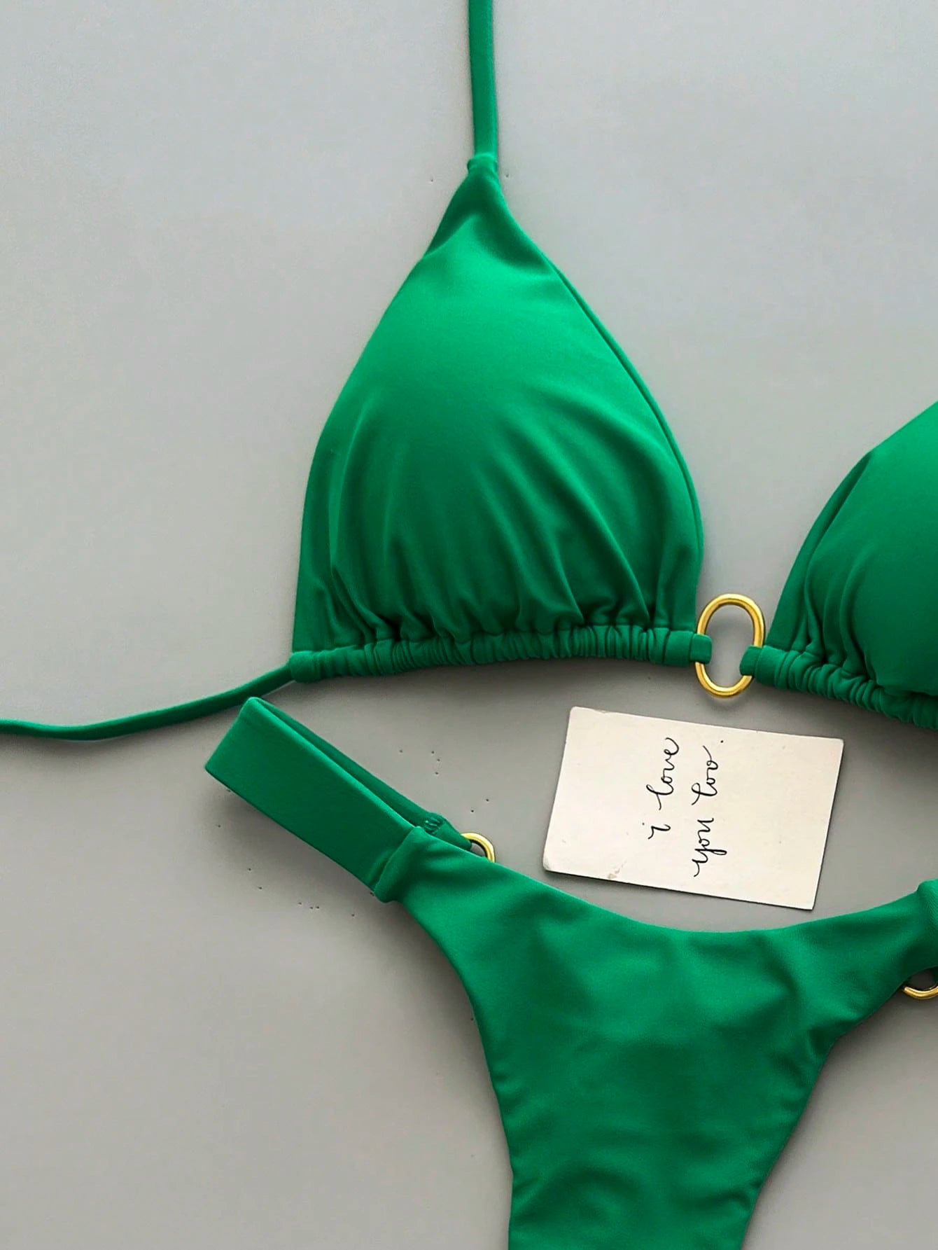 Women's Halter Tie Bikini Set, High Elasticity Sexy Bohemian Style