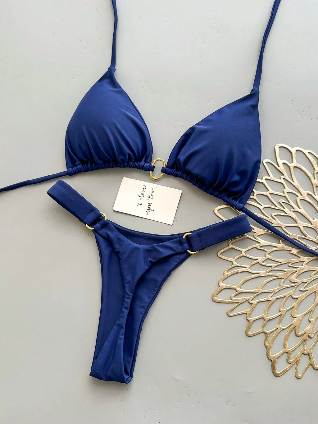 Women's Halter Tie Bikini Set, High Elasticity Sexy Bohemian Style