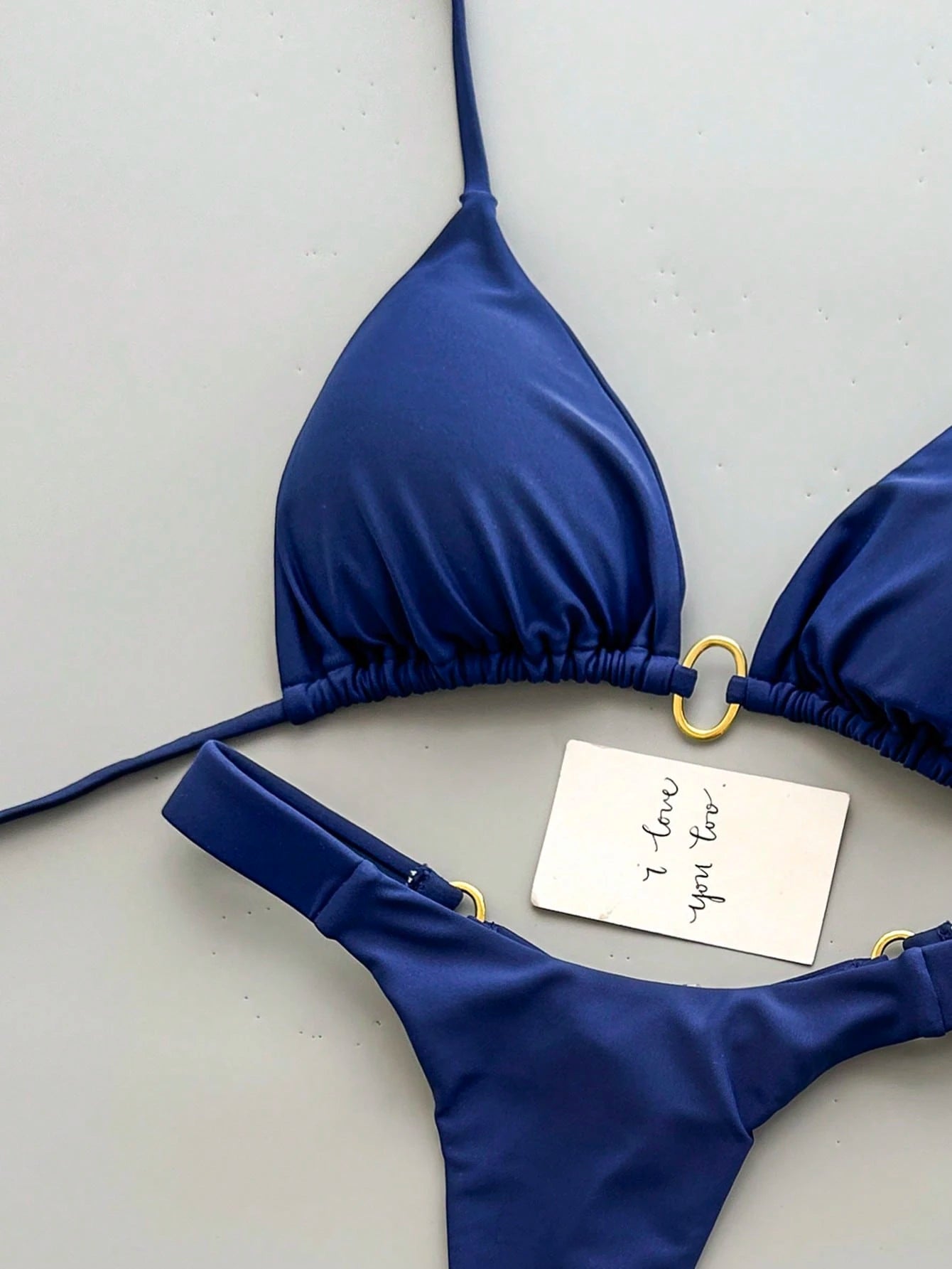 Women's Halter Tie Bikini Set, High Elasticity Sexy Bohemian Style