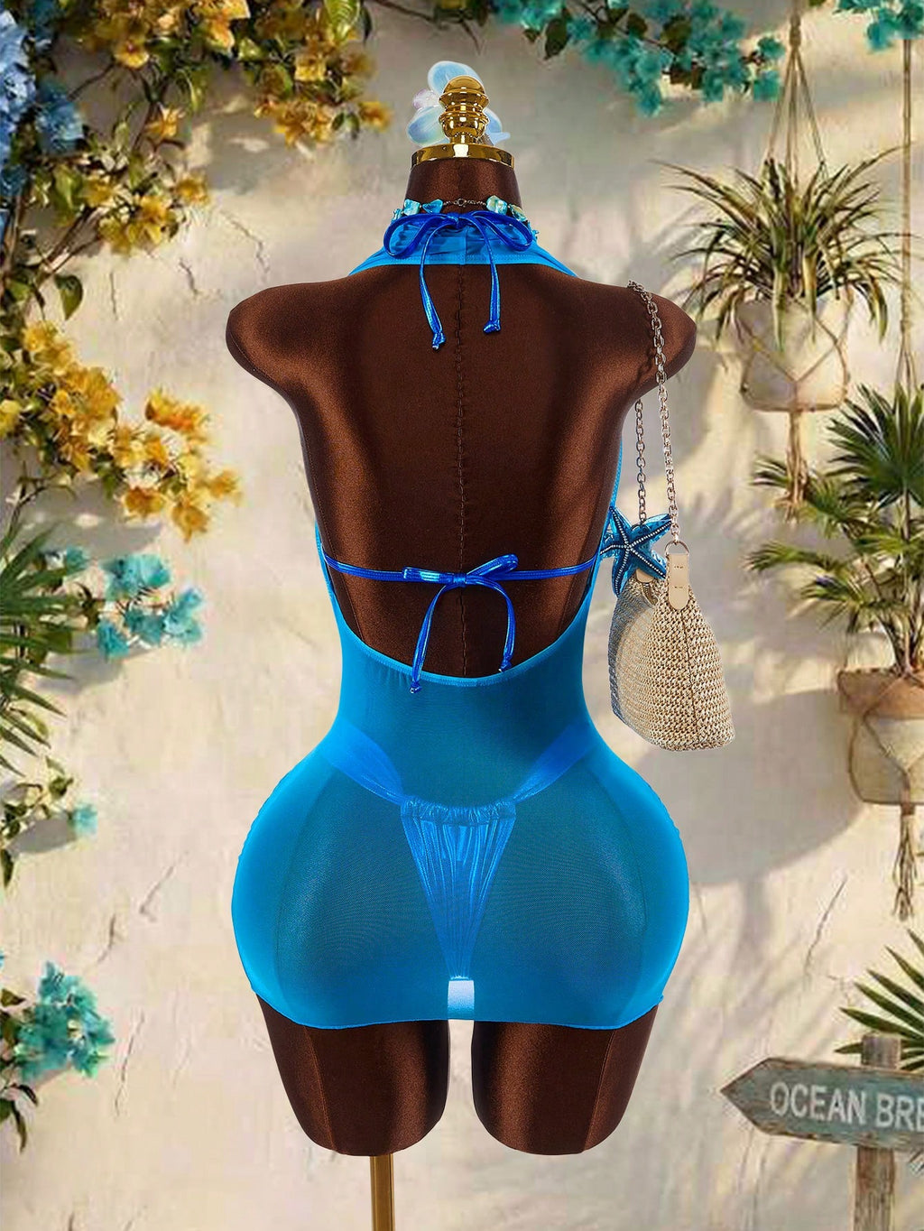 Amplova Women's 3-Piece Swimsuit Set With Starfish Shell Cup Details