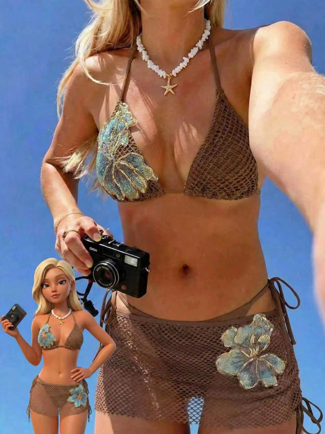 Bellisia New Spring/Summer 3 PiecesBikini Set With Floral Print,
