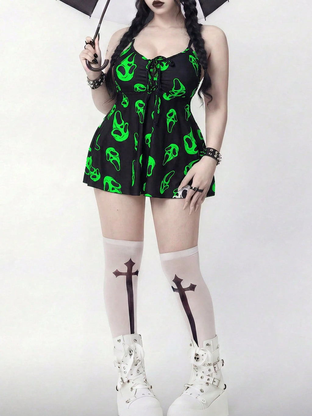 Goth 2026 New Plus Size 2 Pieces Swimsuit, Summer Beach Vacation Outfit - image 4