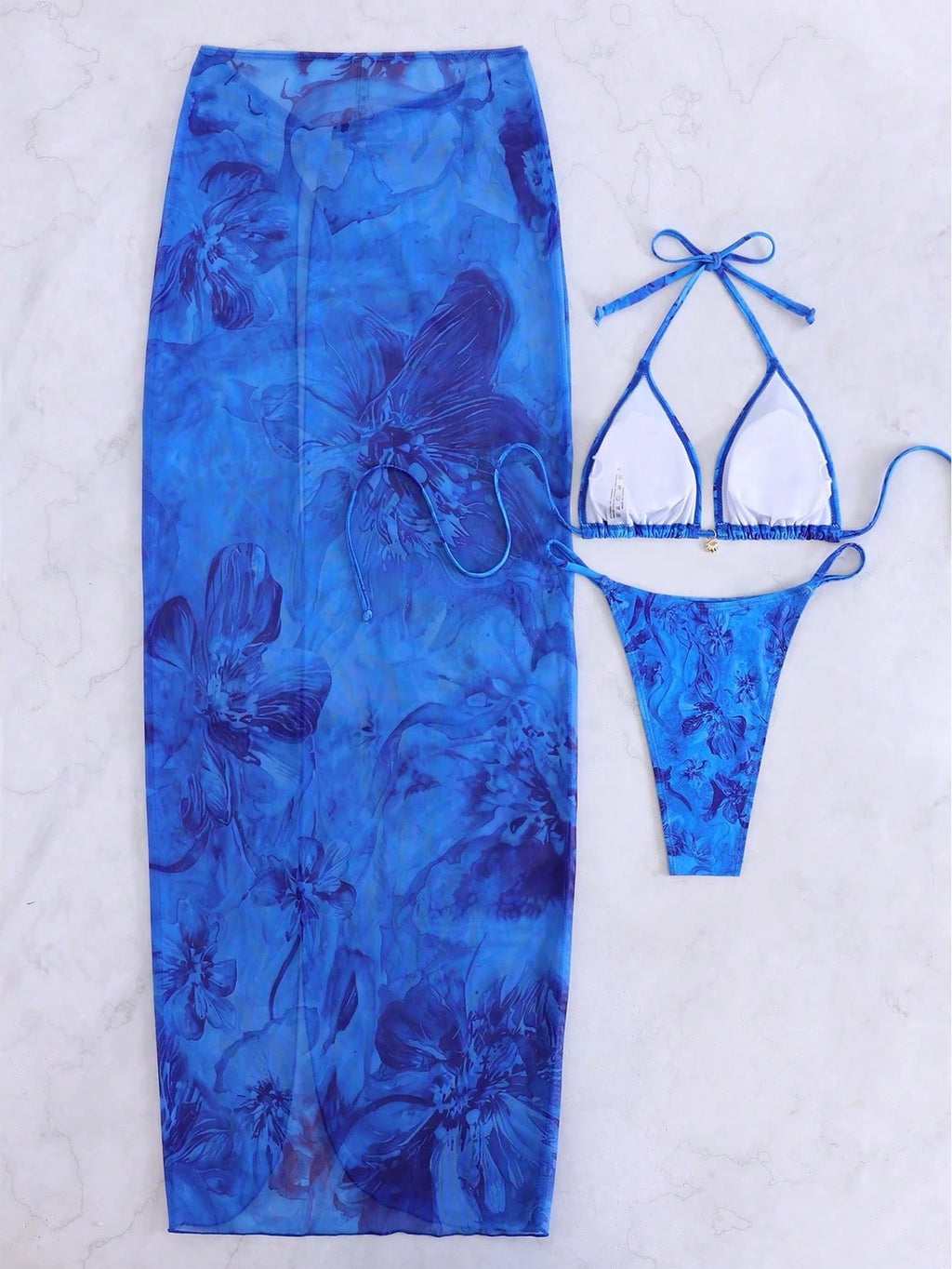 3pcs/Set 2026 Sexy Floral European And American Style Swimwear, Summer Vacation