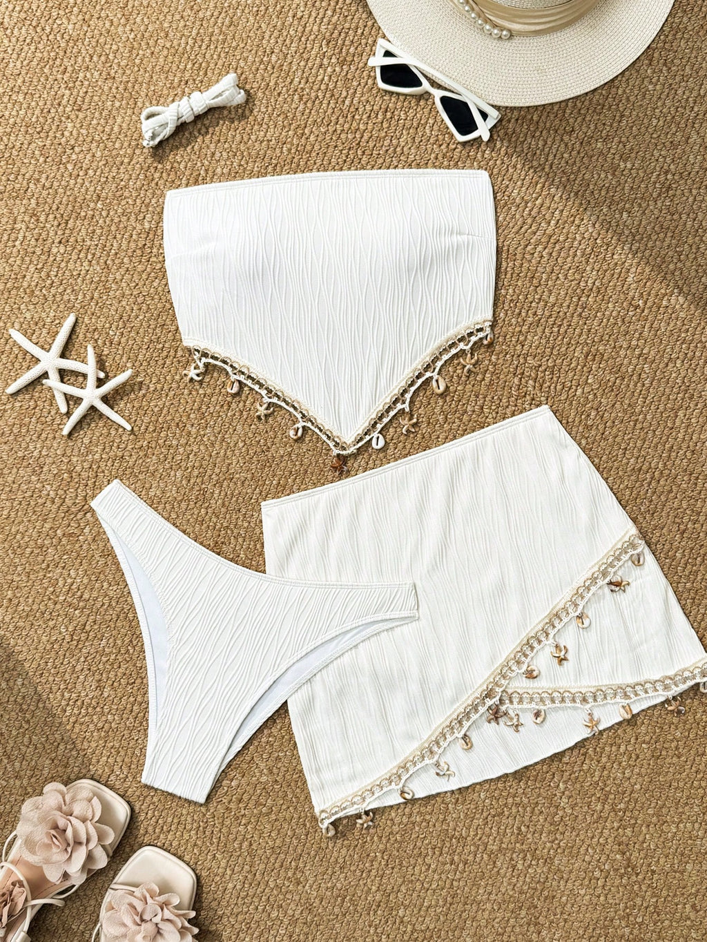 Vaytide Women's White Summer Boho Holiday Party Textured