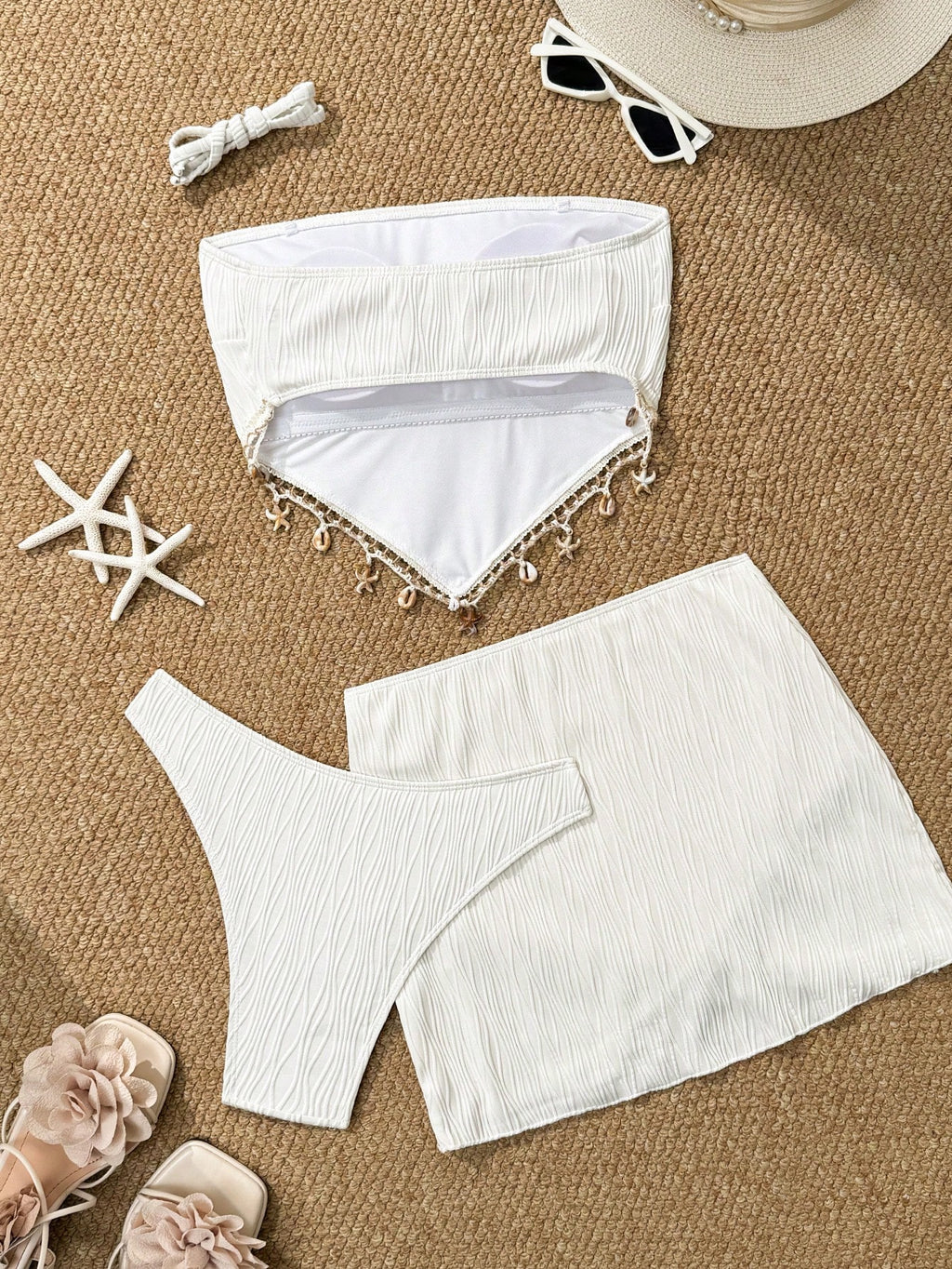 Vaytide Women's White Summer Boho Holiday Party Textured