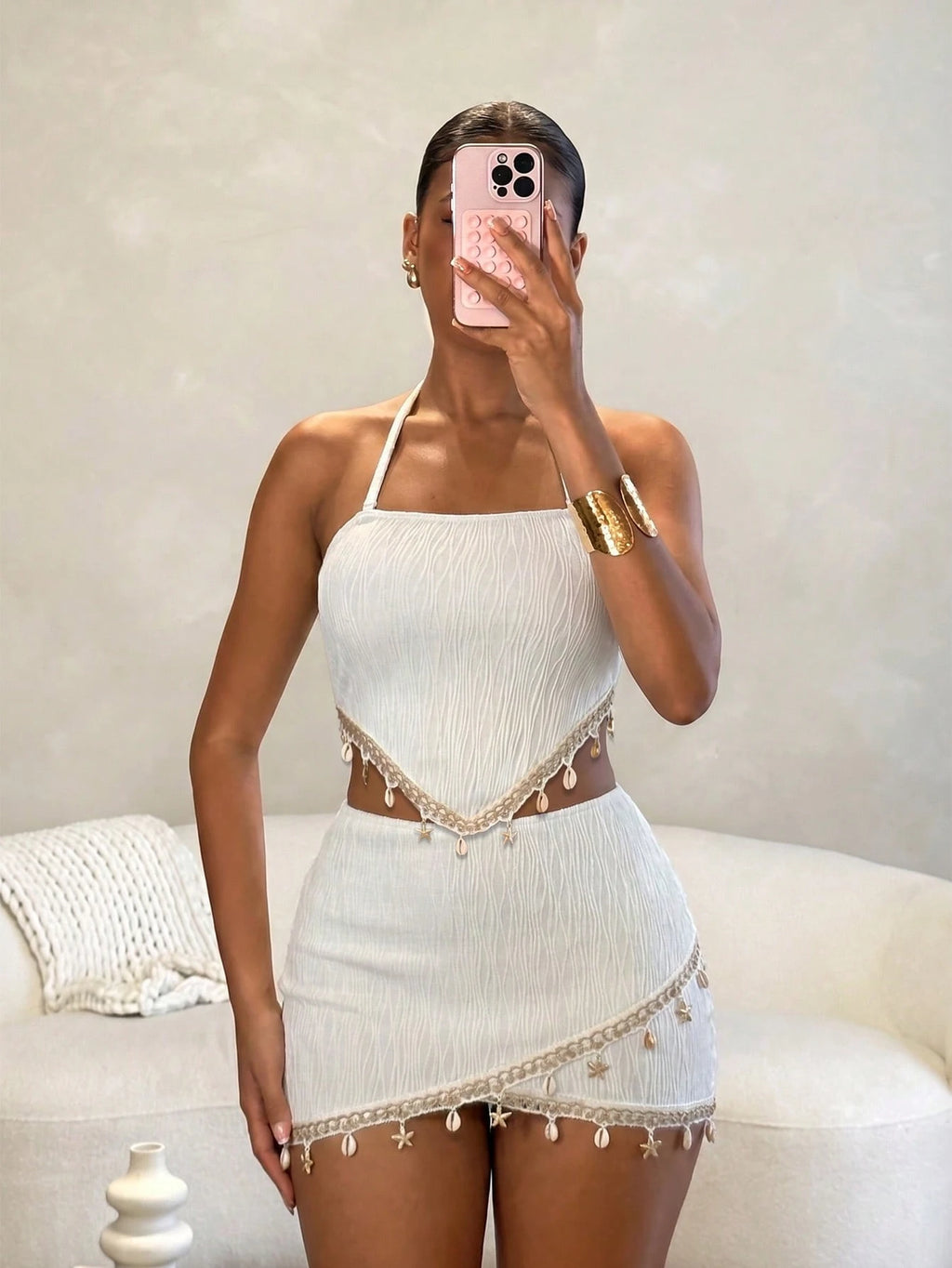 Vaytide Women's White Summer Boho Holiday Party Textured