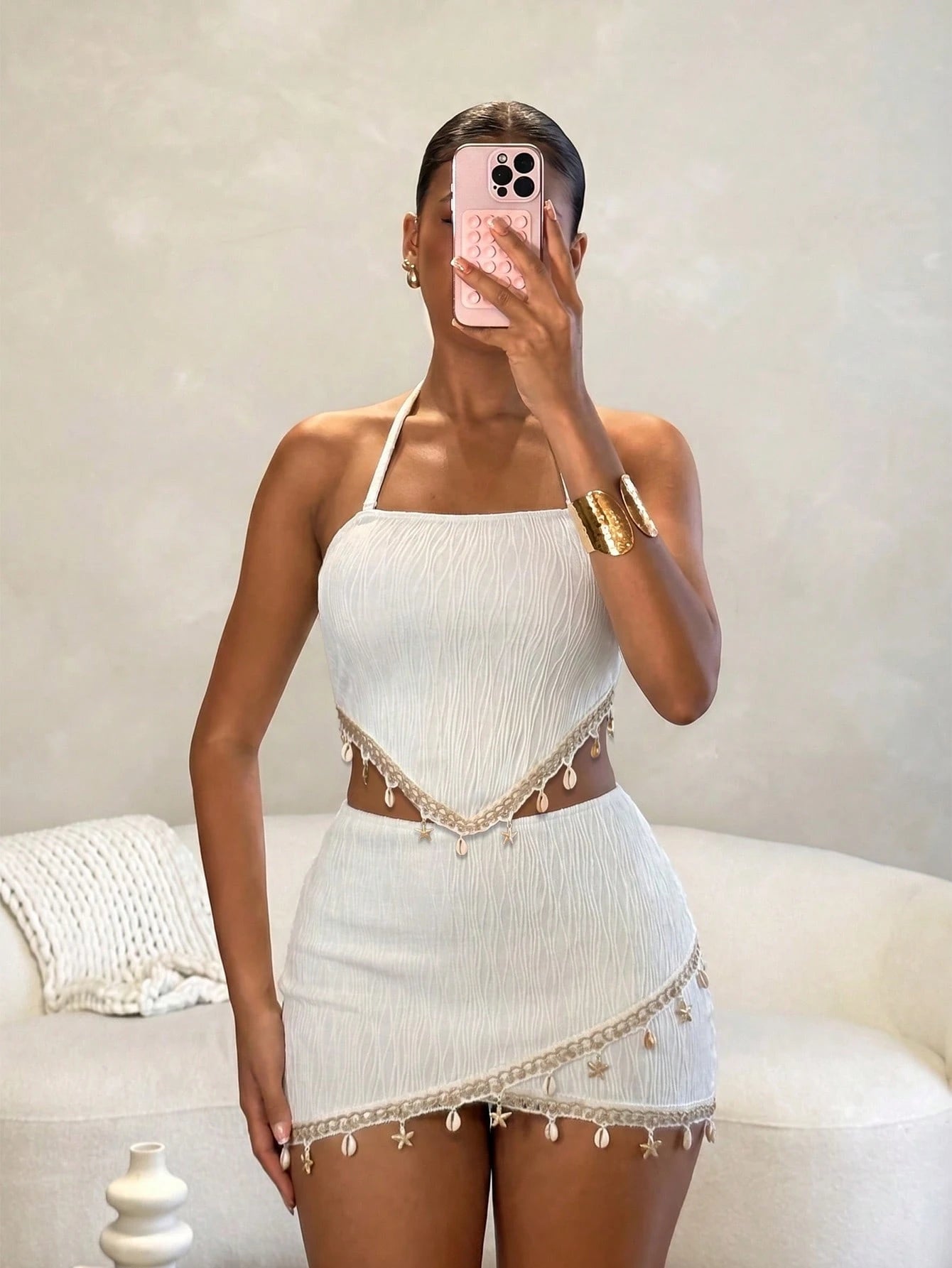 Vaytide Women's White Summer Boho Holiday Party Textured