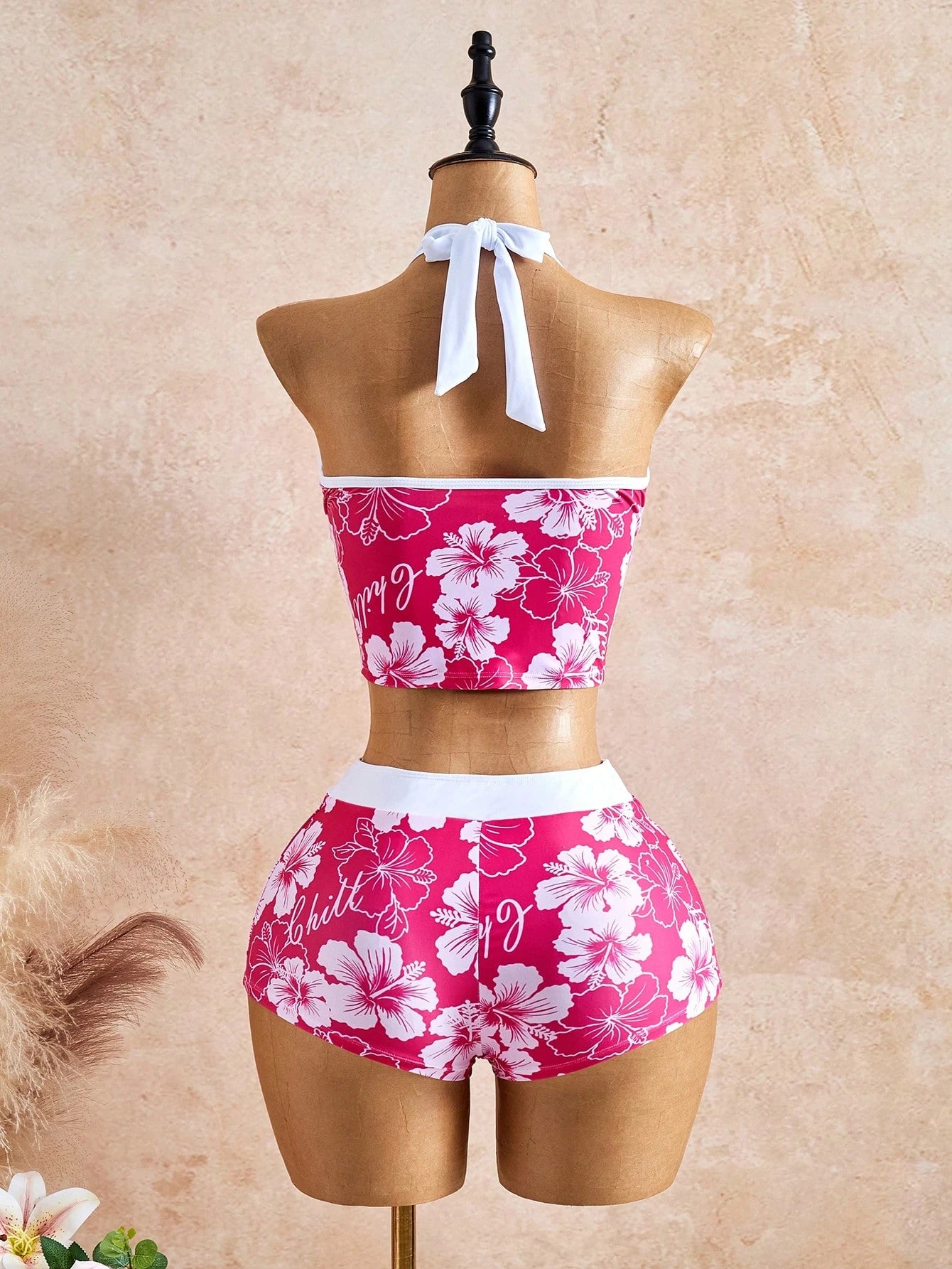 Bellisia Women Pink Floral Print Colorblock 2-Piece Set,Boho Summer