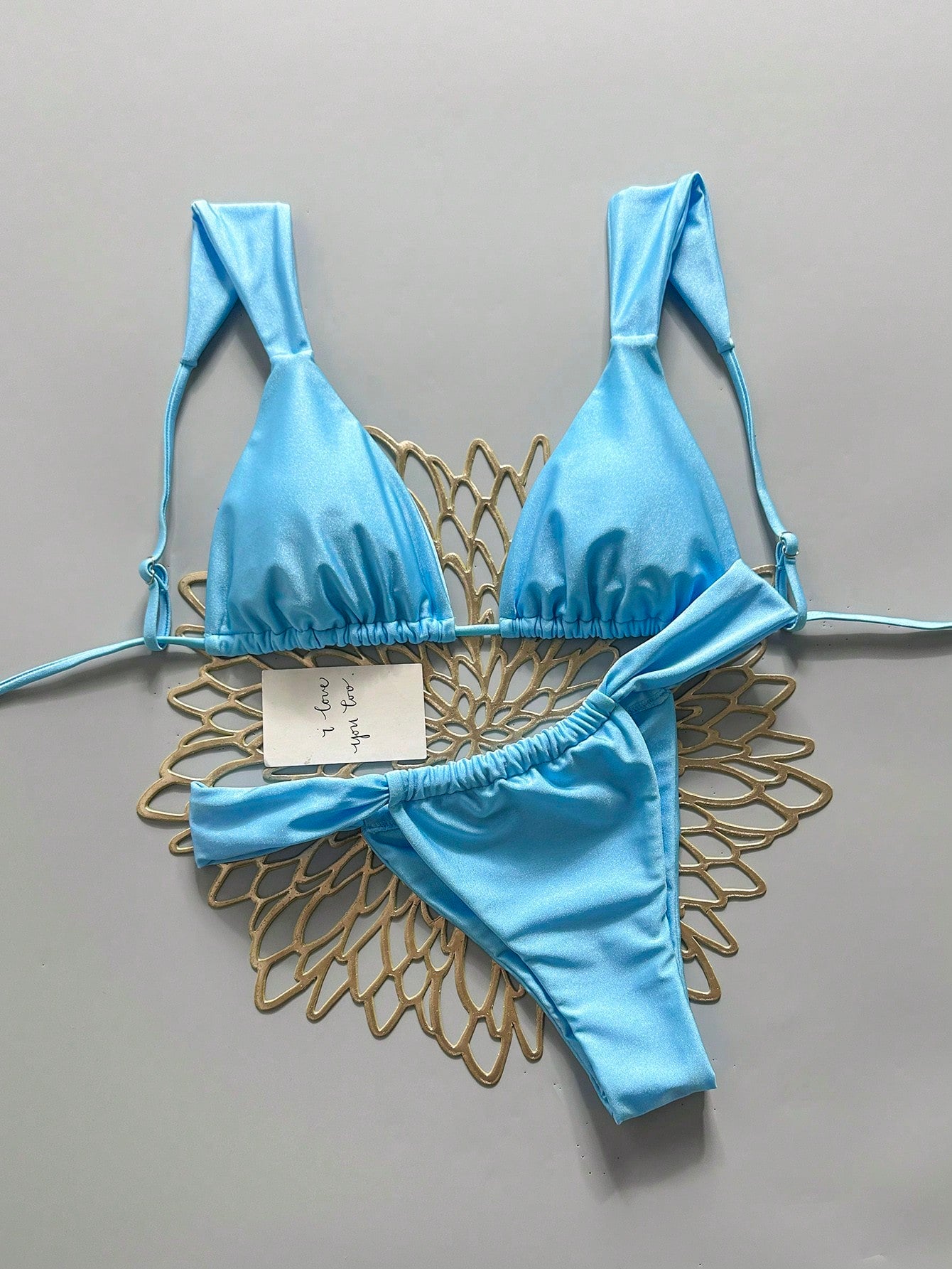Swim Mod Women's Solid Color Bikini Set