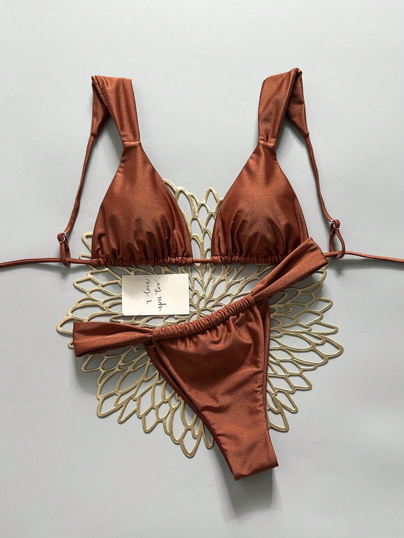 Swim Mod Women's Solid Color Bikini Set