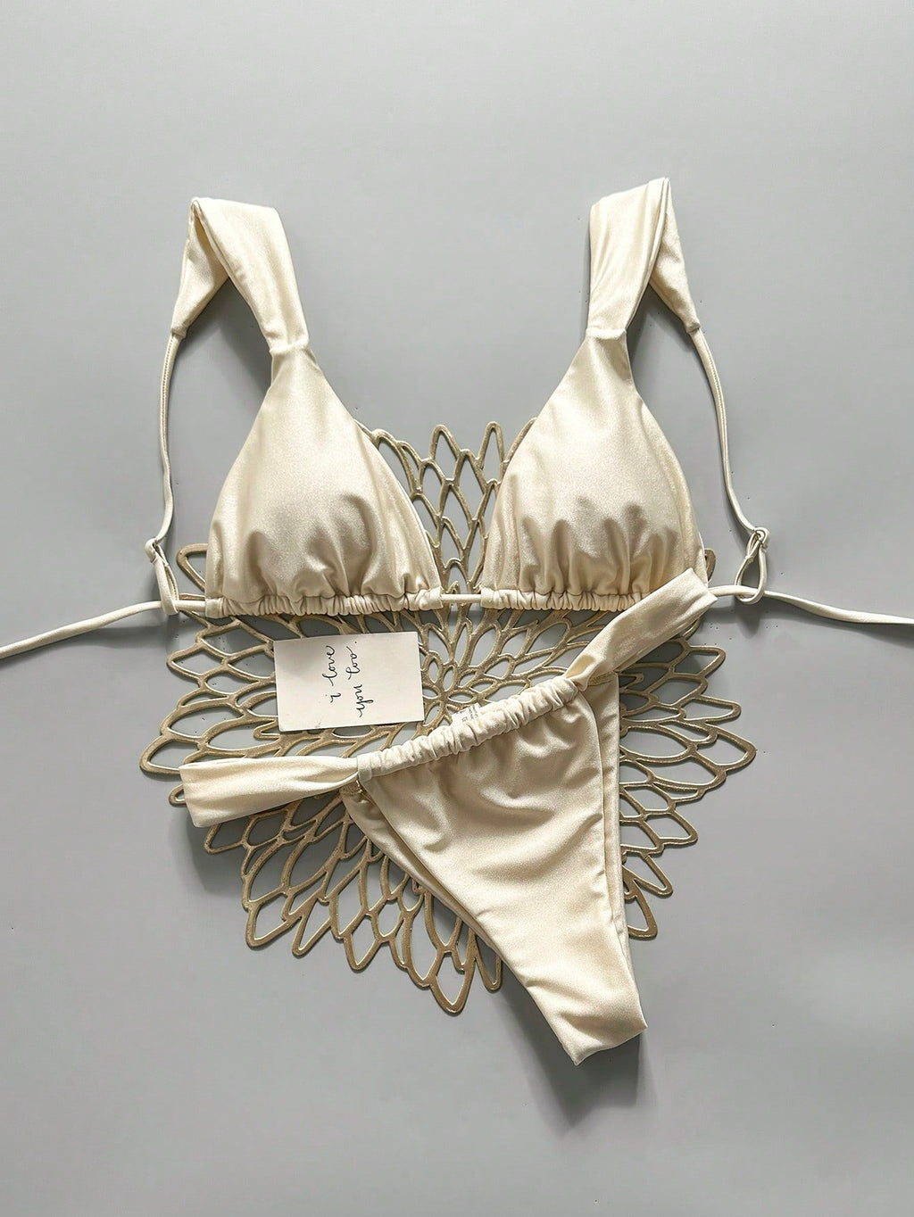 Swim Mod Women's Solid Color Bikini Set