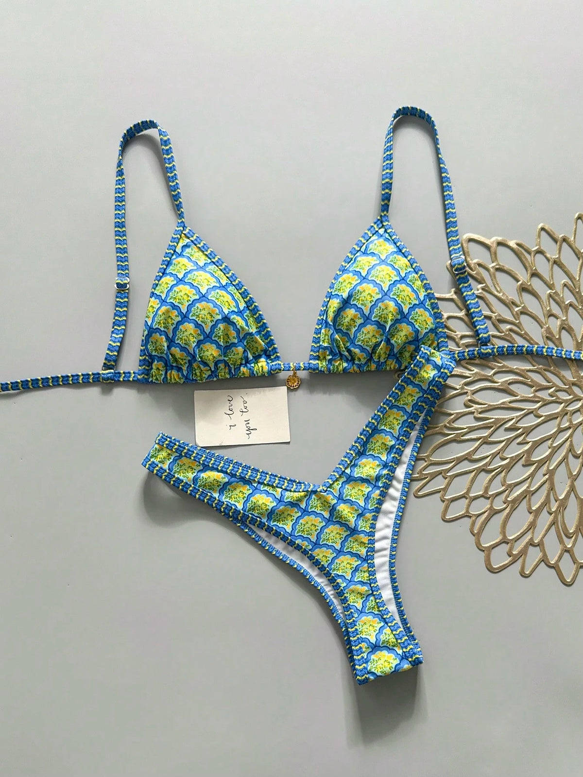 Elavelle Springbreak Women's Random Print Spaghetti Strap Sexy High