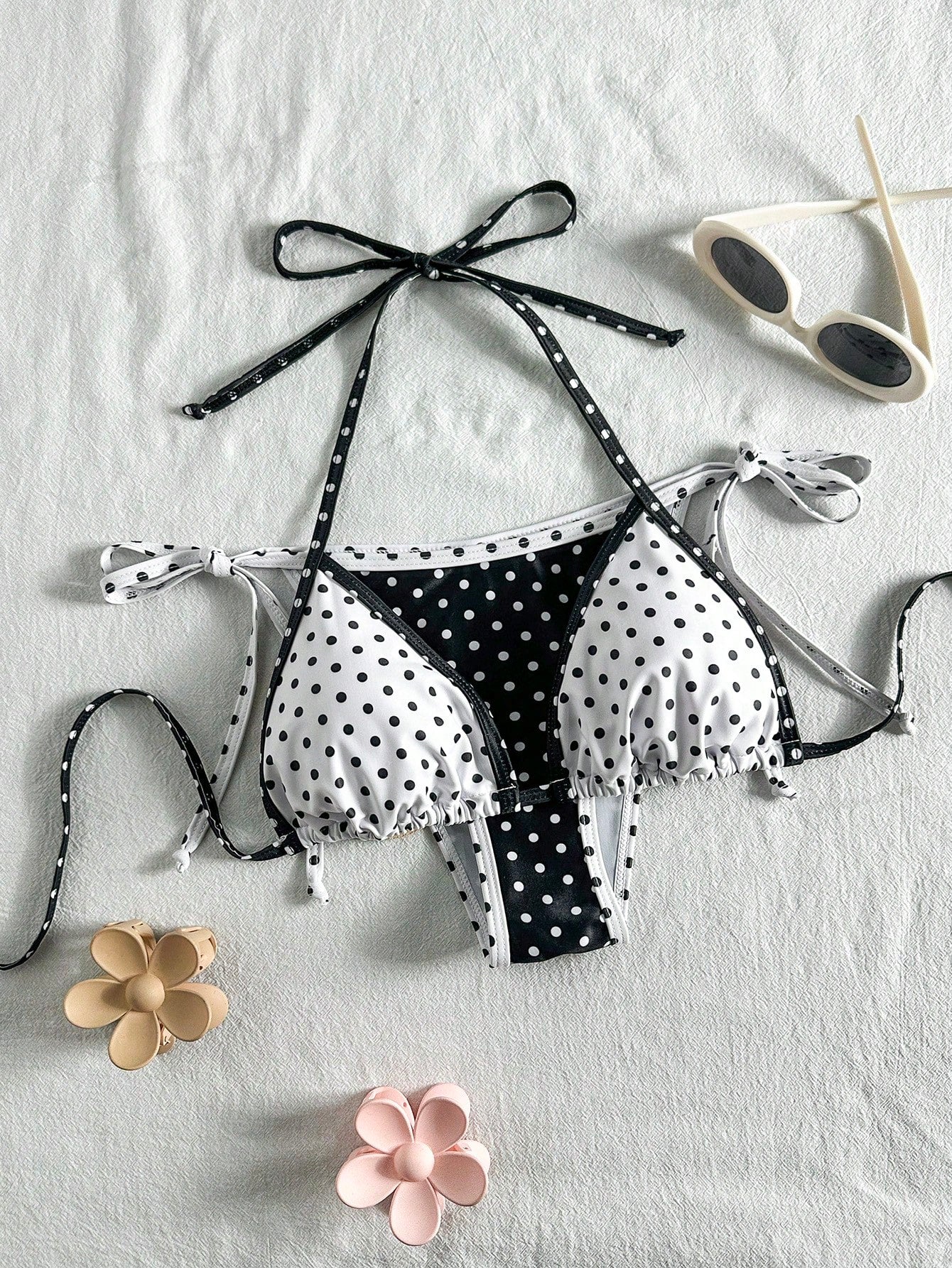 Swim Mod Women's Localized Print Halter Sexy Bikini Set, Summer