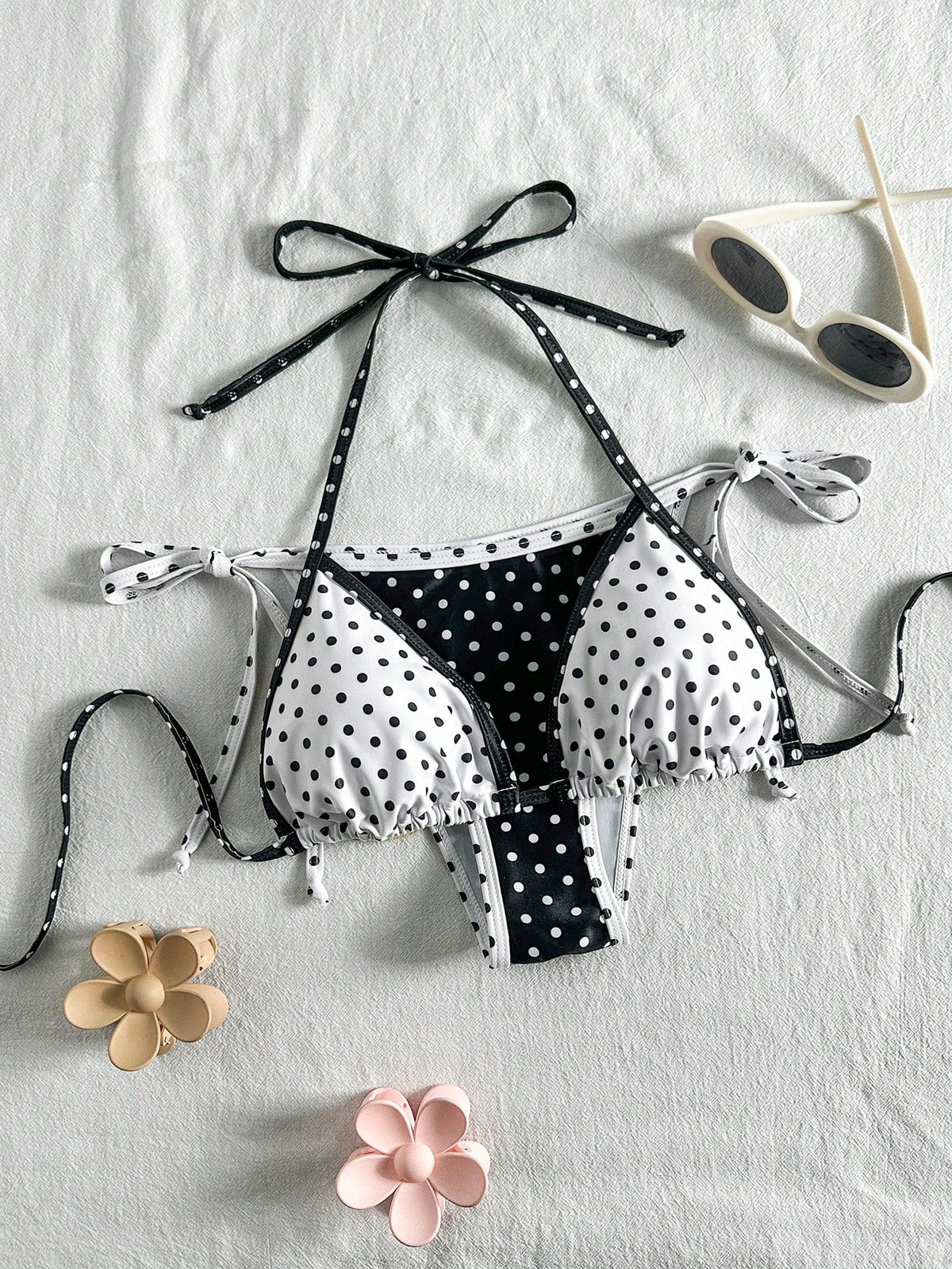 Swim Mod Women's Localized Print Halter Sexy Bikini Set, Summer - image 7